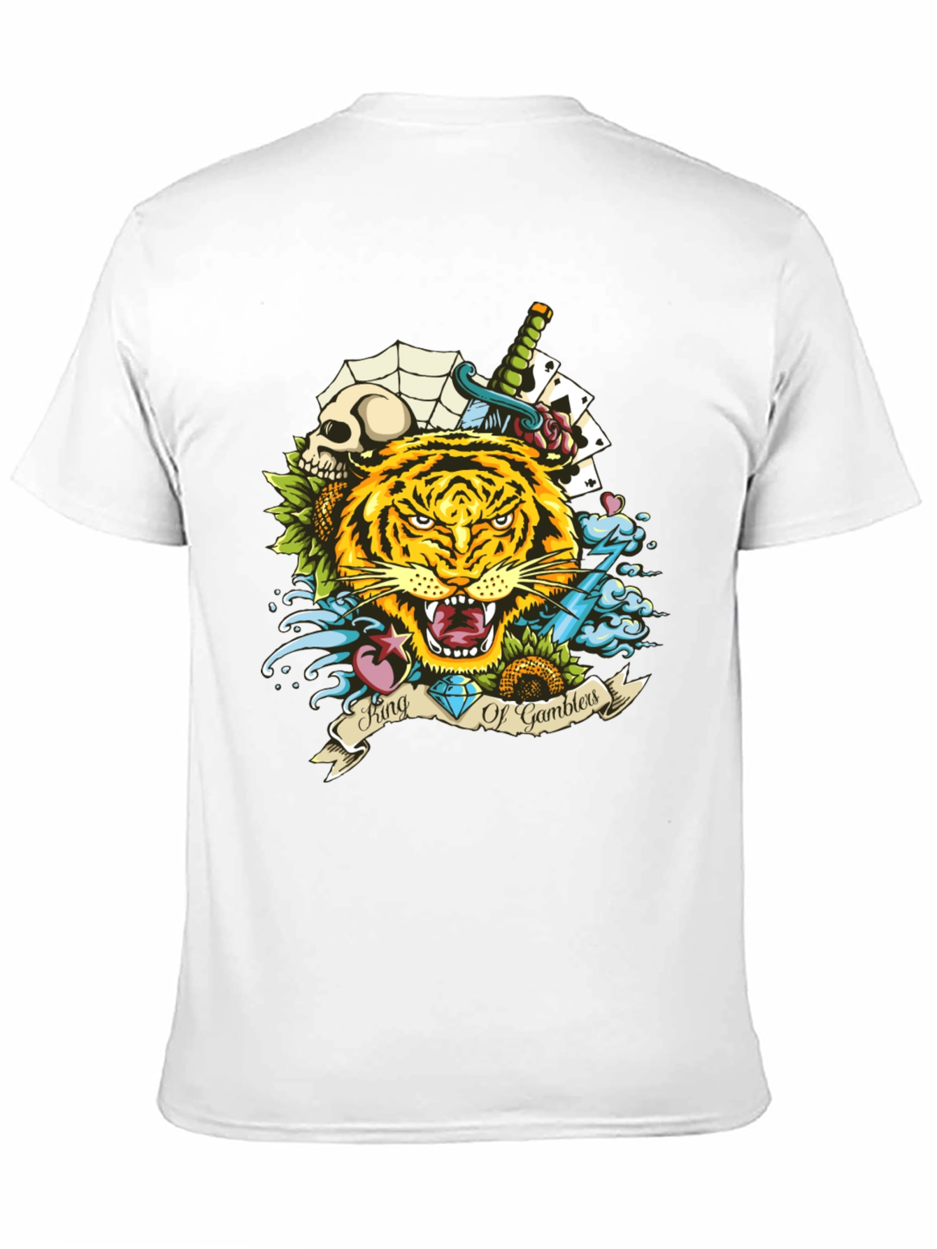 King of Gamblers Tiger Graphic Tee - Black