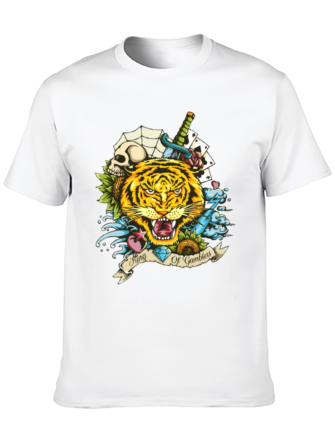 King of Gamblers Tiger Graphic Tee - Black