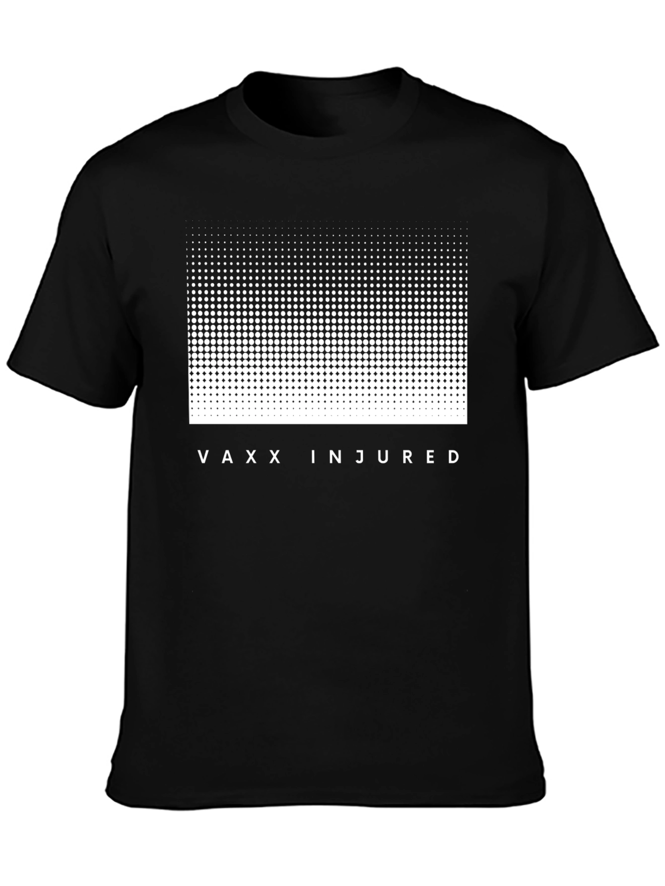 Vaxx Injured Black Crew Neck T-Shirt Graphic Print