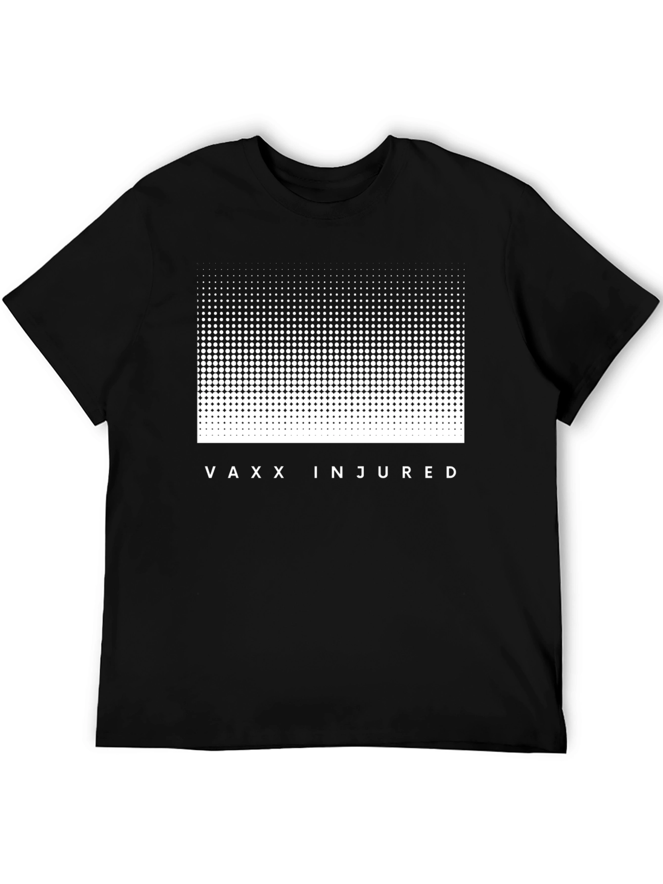 Vaxx Injured Black Crew Neck T-Shirt Graphic Print