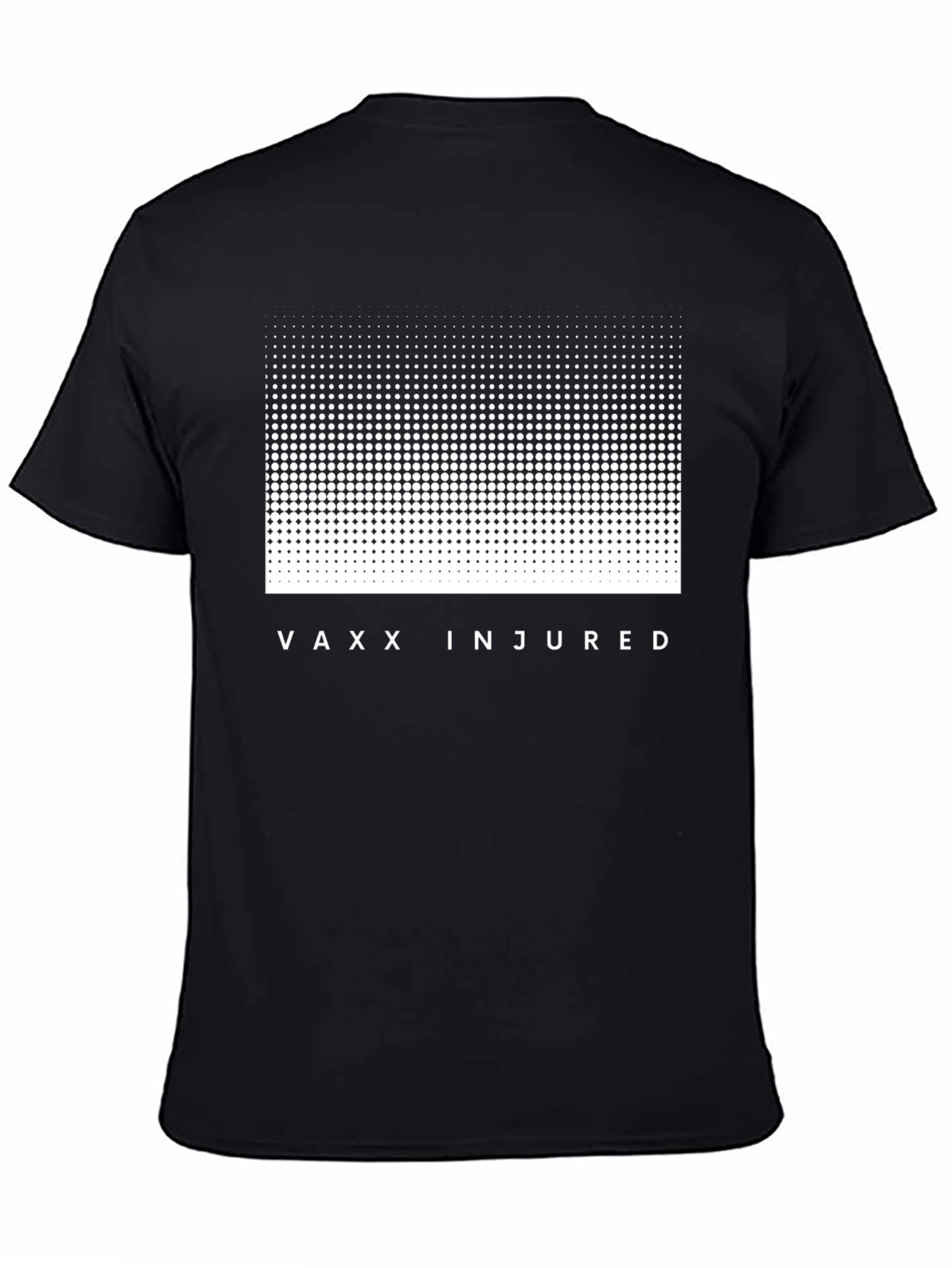 Vaxx Injured Black Crew Neck T-Shirt Graphic Print
