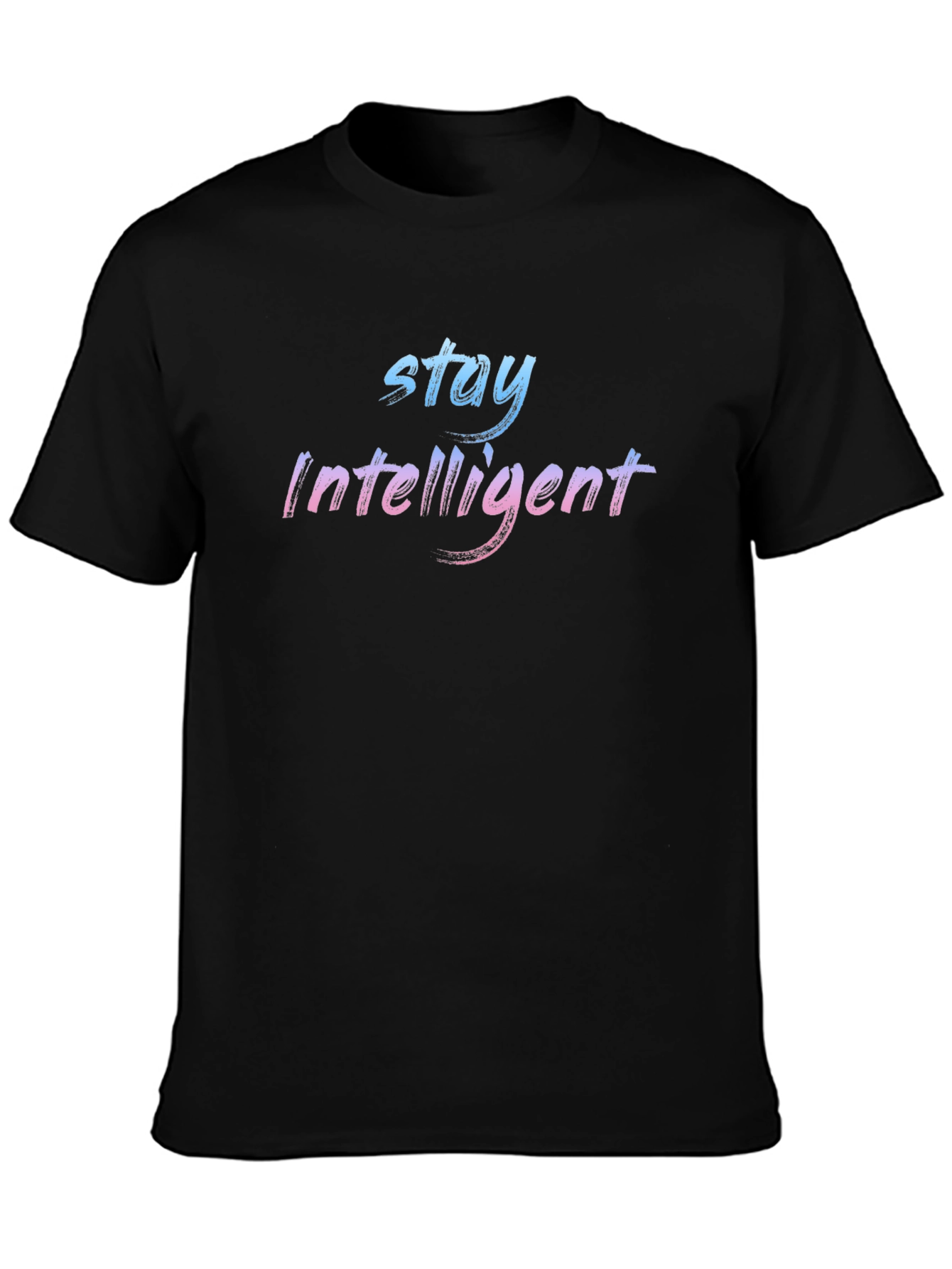 Stay Intelligent Graphic Black T-Shirt