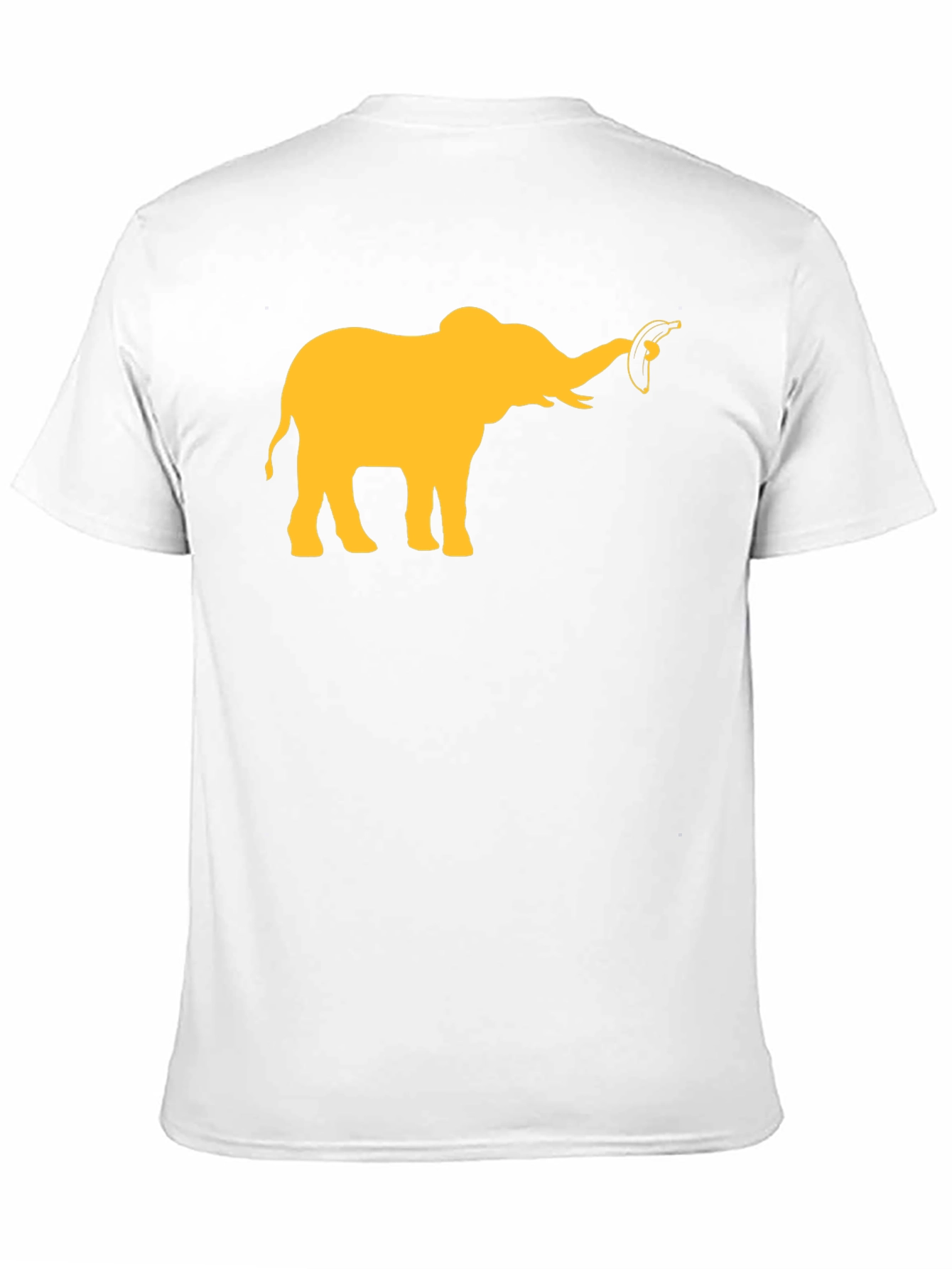 Elephant Banana Graphic Tee - Black Cotton Casual T-Shirt