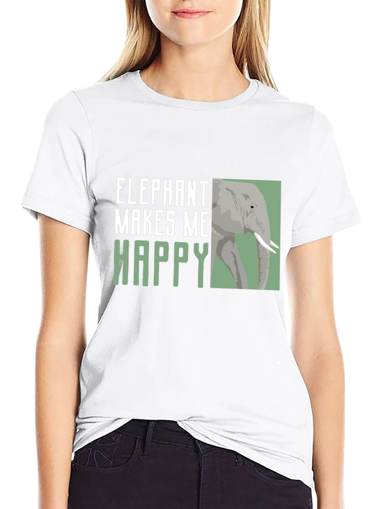 Elephant Makes Me Happy Graphic Tee