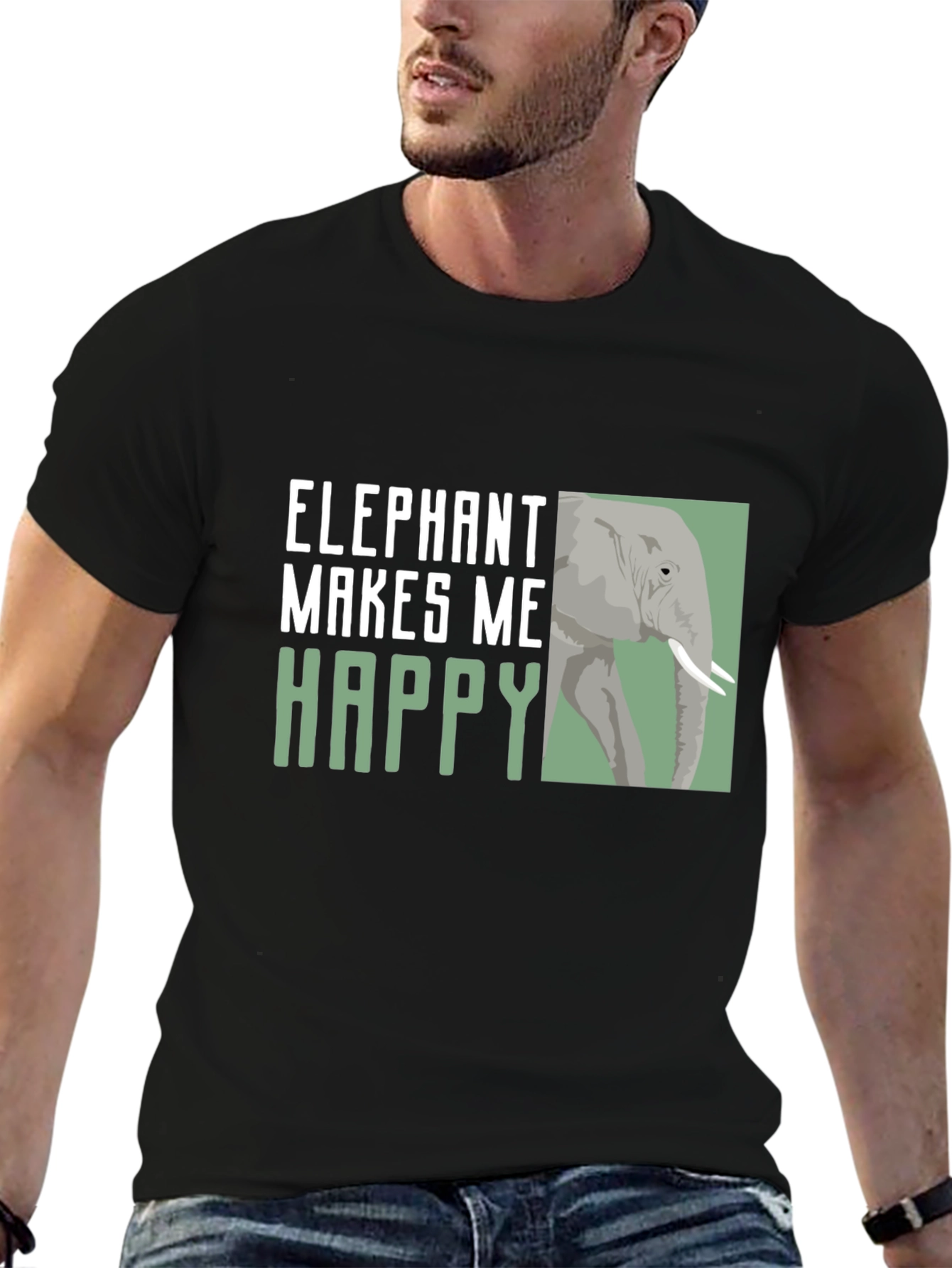 Elephant Makes Me Happy Graphic Tee
