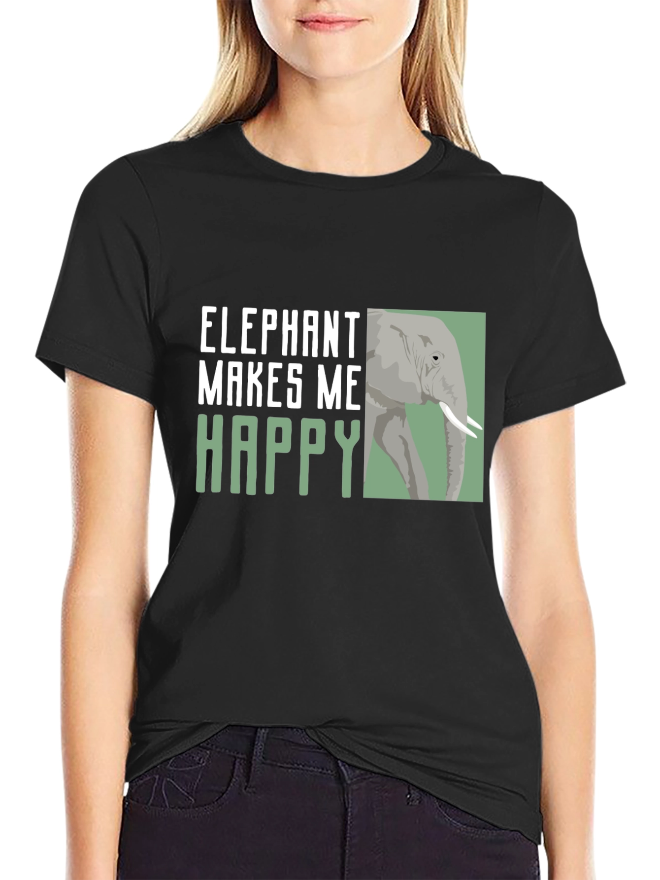 Elephant Makes Me Happy Graphic Tee