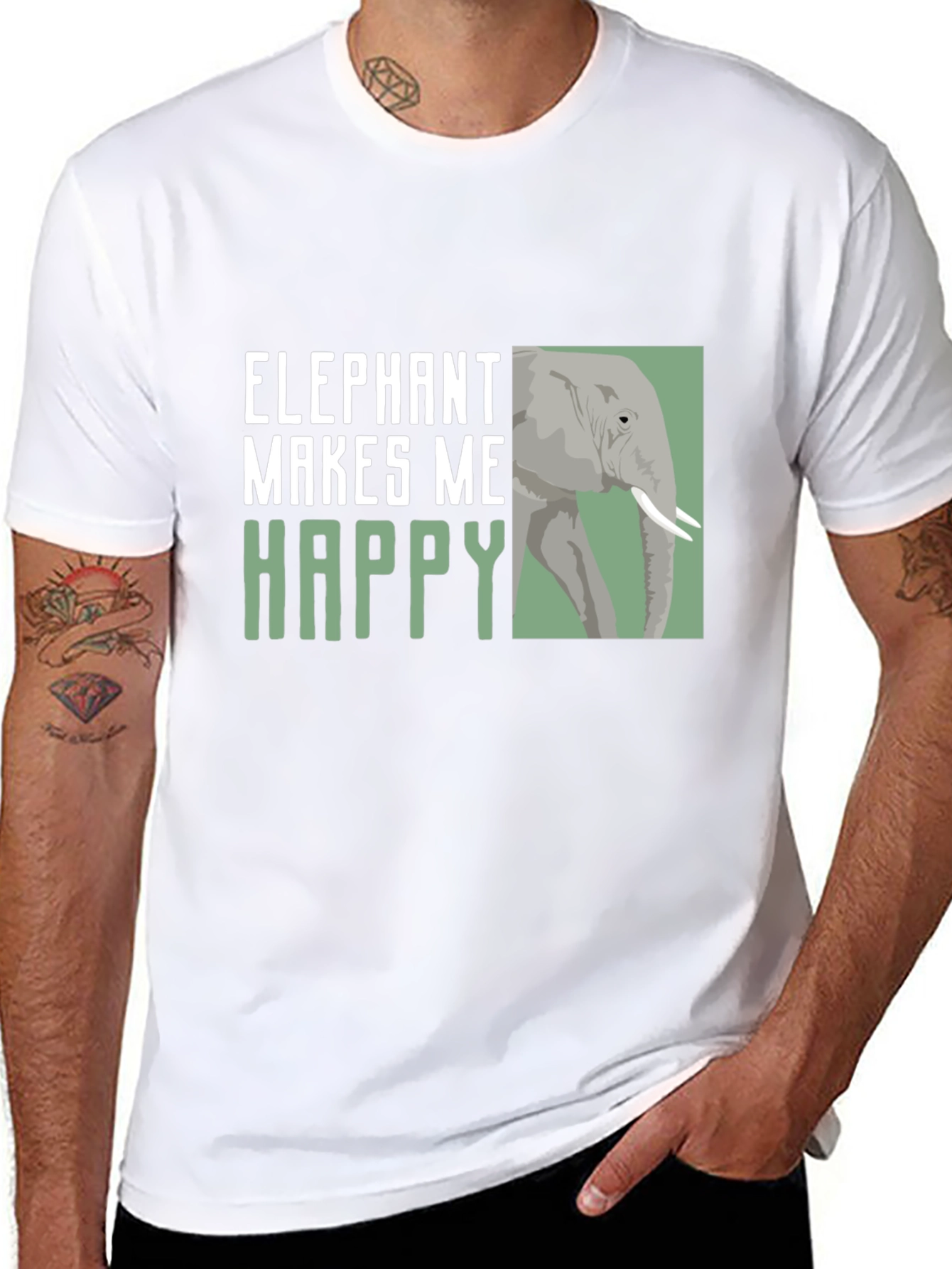Elephant Makes Me Happy Graphic Tee