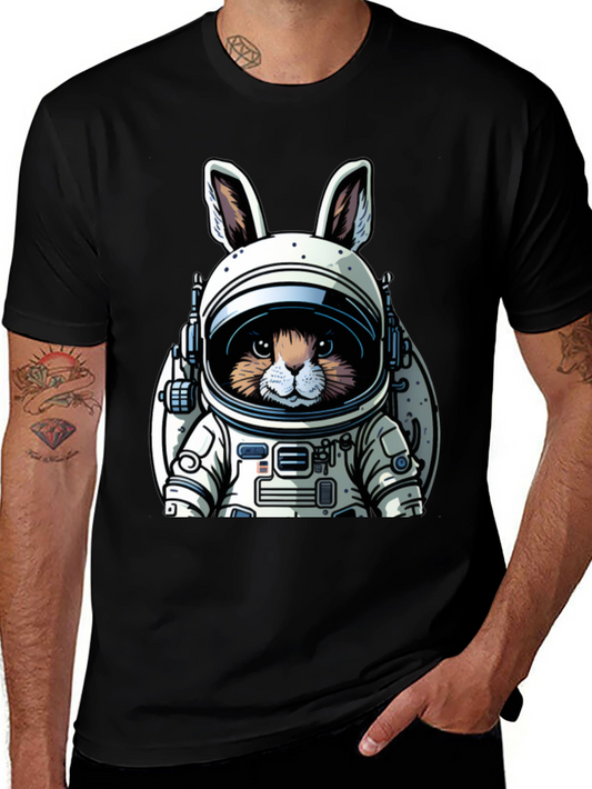 Astronaut Bunny Black T-Shirt