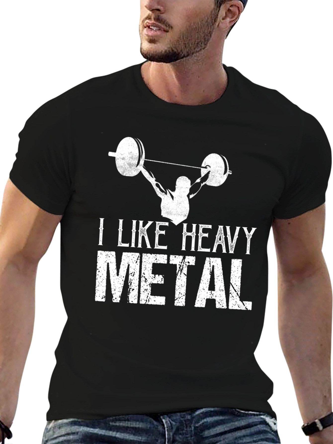 Heavy Metal Gym T-Shirt - Black Weightlifting Design