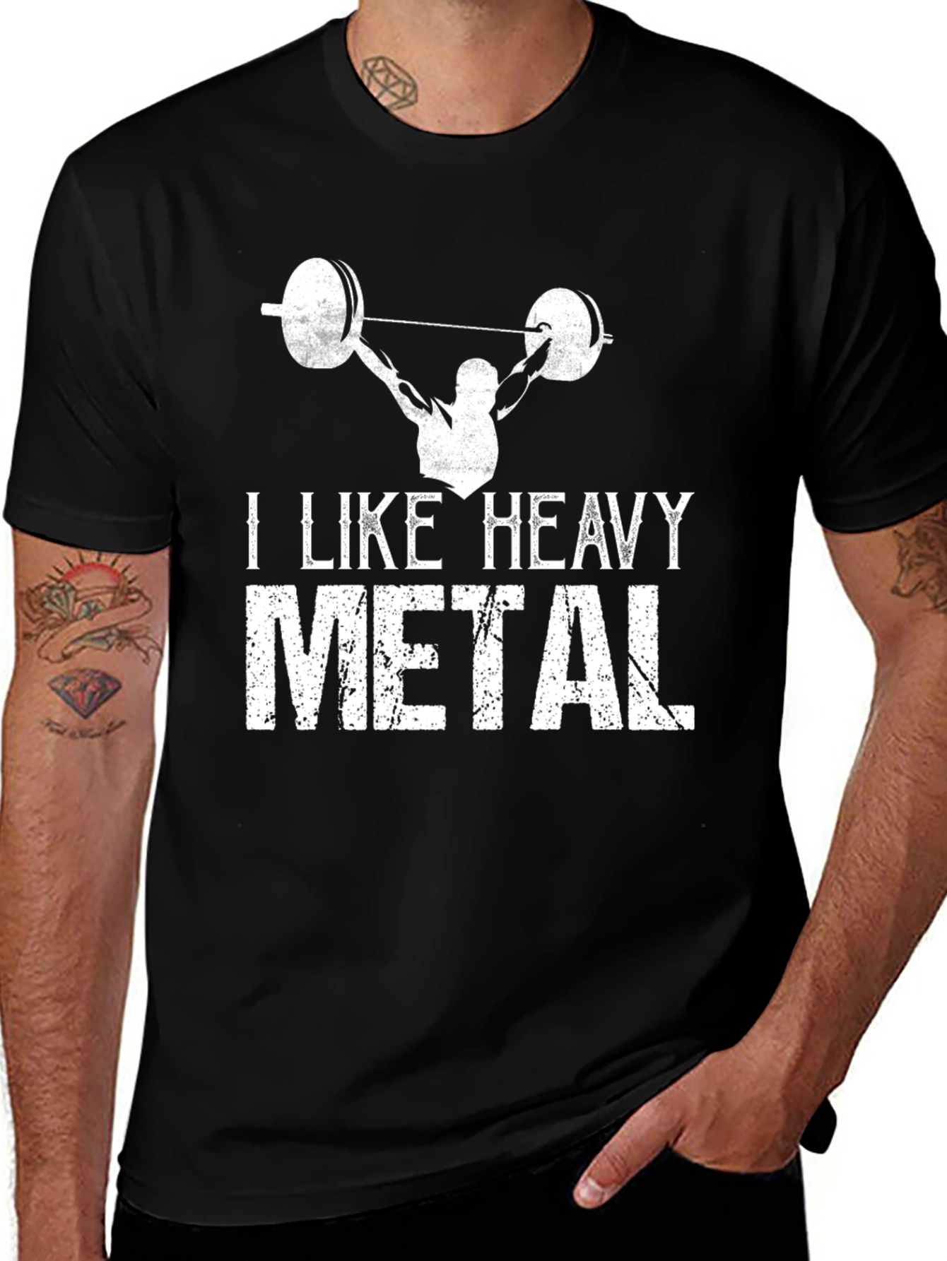 Heavy Metal Gym T-Shirt - Black Weightlifting Design