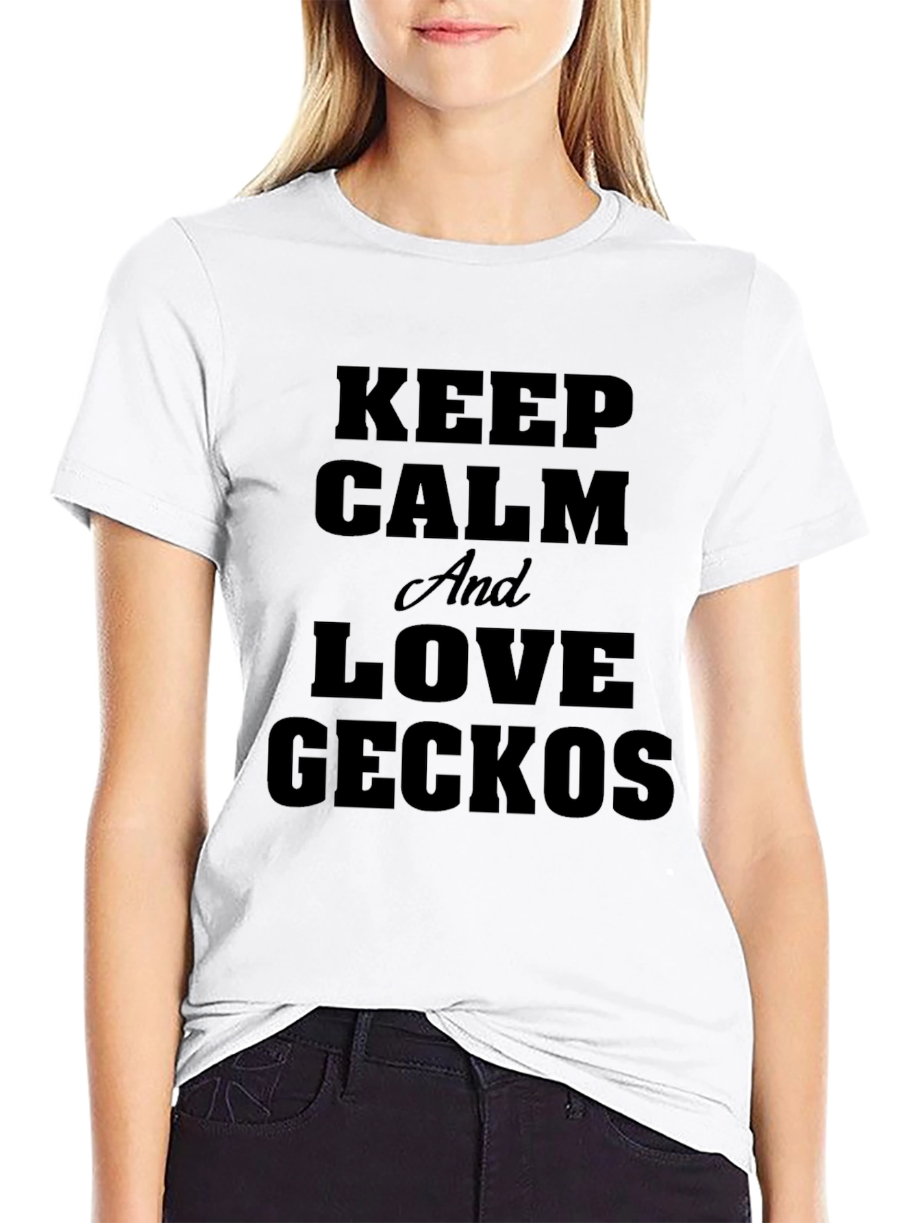 Keep Calm and Love Geckos Black T-Shirt