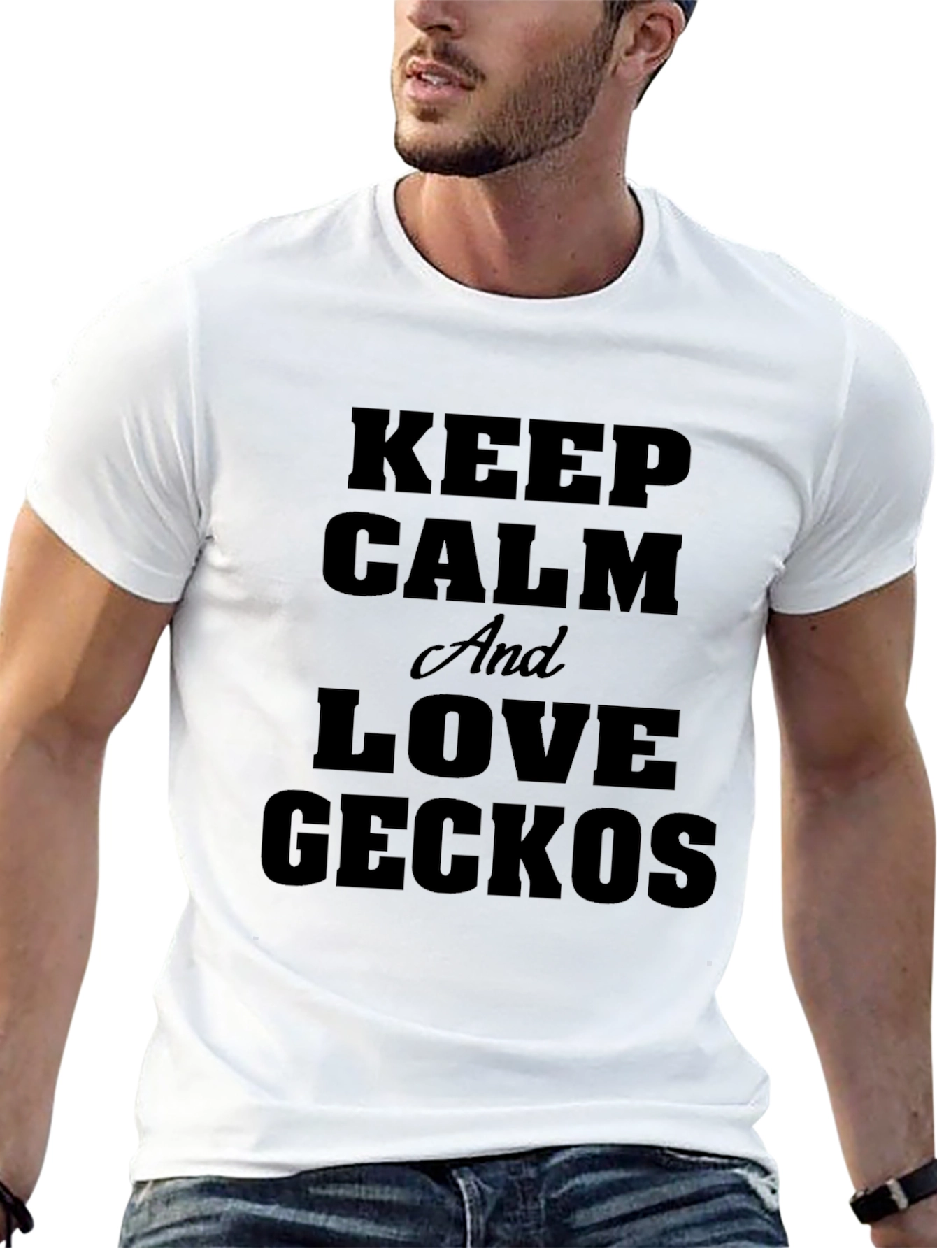 Keep Calm and Love Geckos Black T-Shirt
