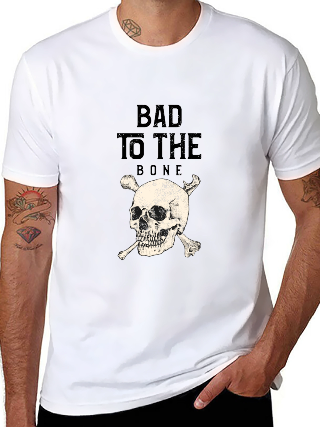 Bad to the Bone Skull Graphic Tee