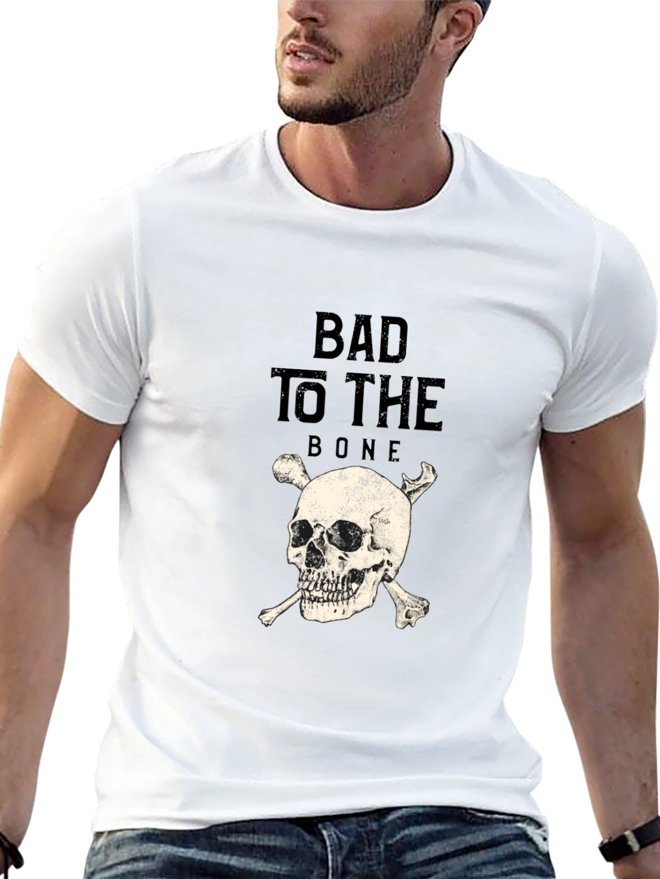 Bad to the Bone Skull Graphic Tee