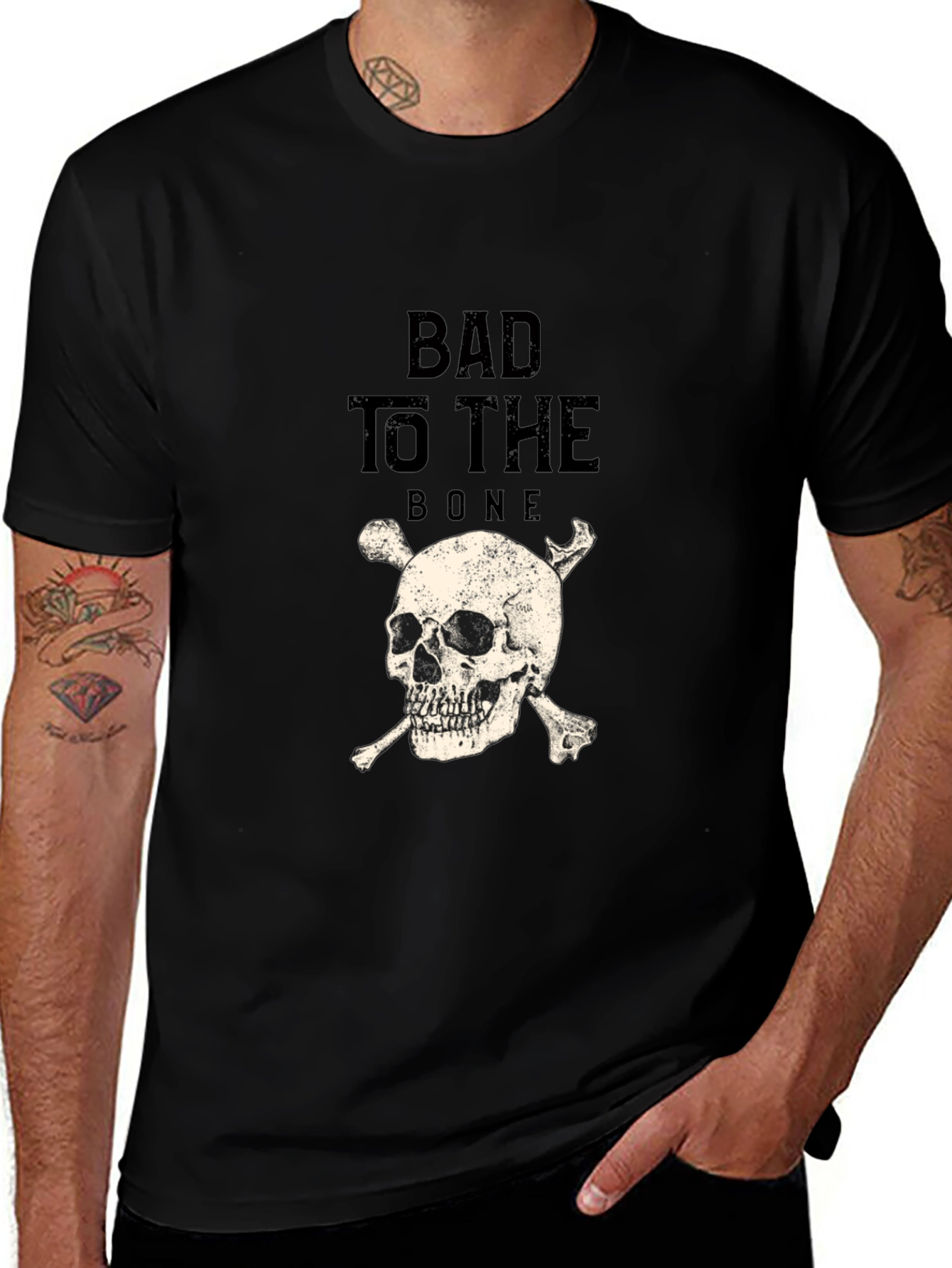 Bad to the Bone Skull Graphic Tee