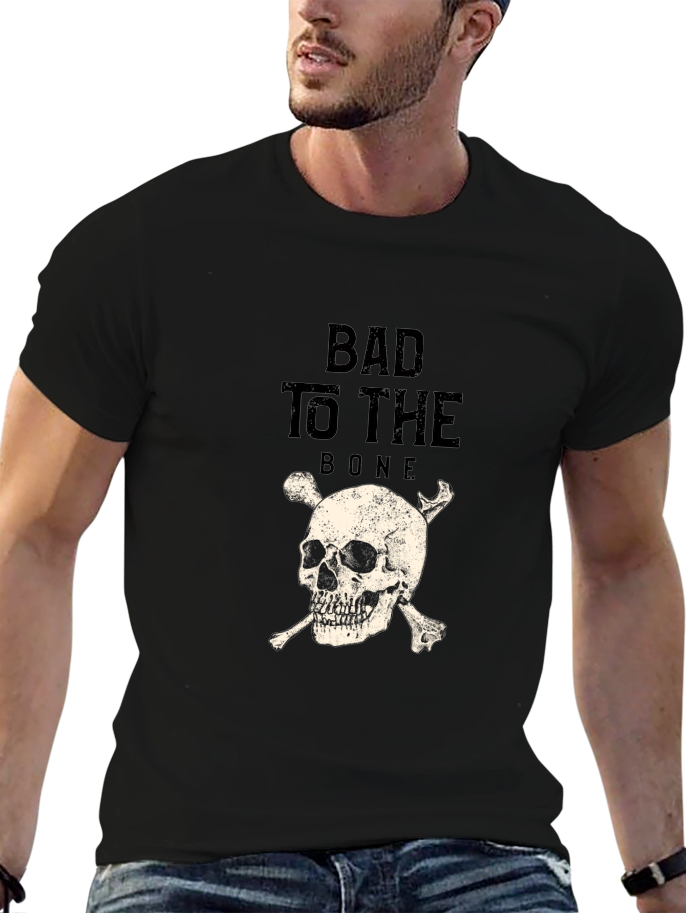 Bad to the Bone Skull Graphic Tee