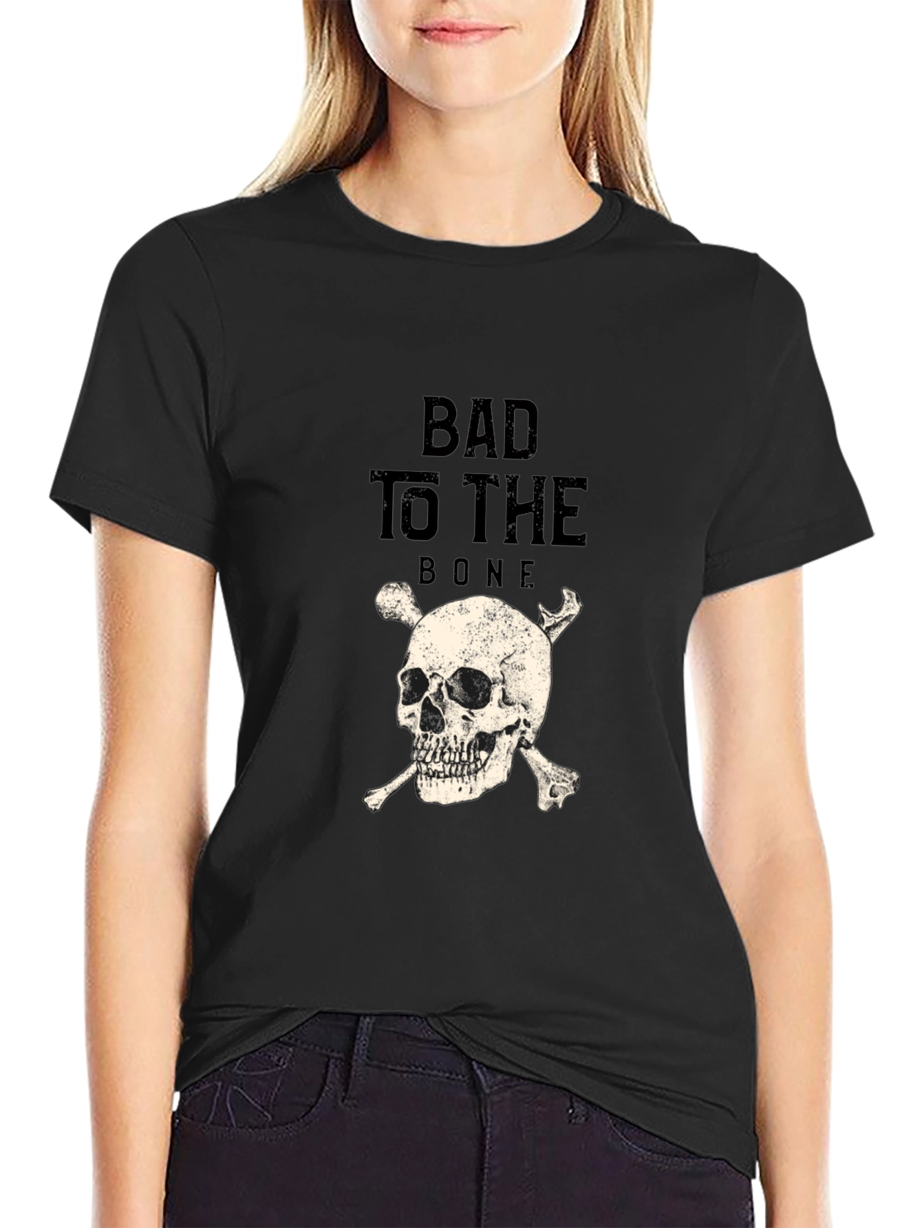 Bad to the Bone Skull Graphic Tee
