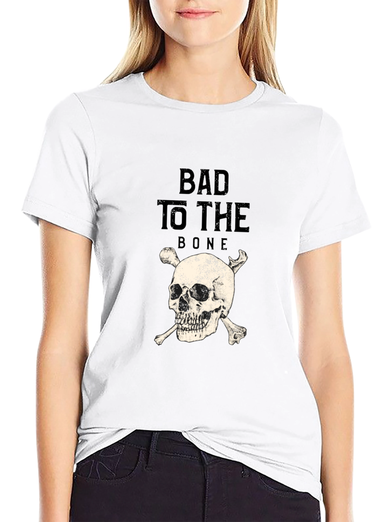 Bad to the Bone Skull Graphic Tee