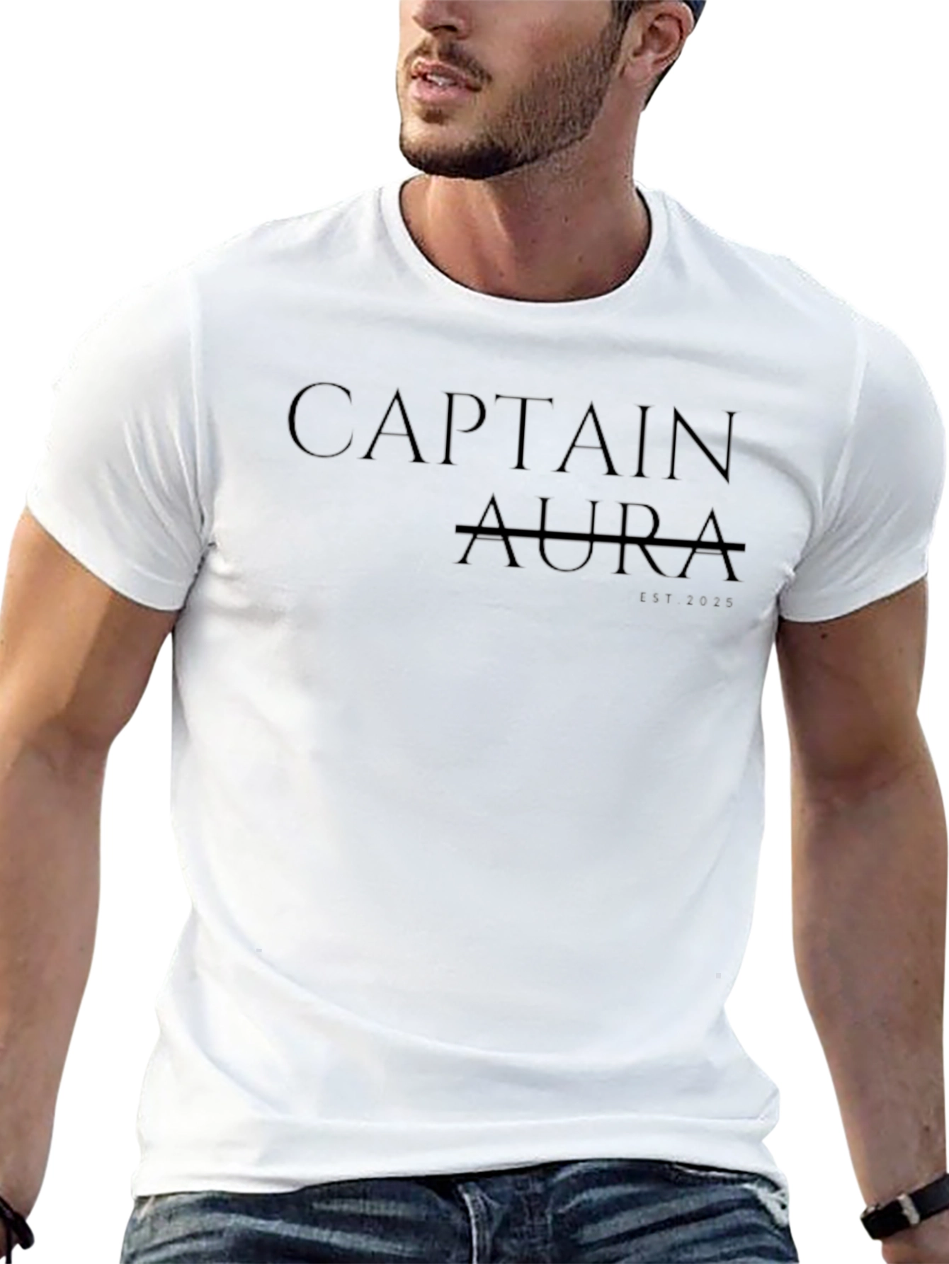 Captain Aura Black T-Shirt - Modern Design