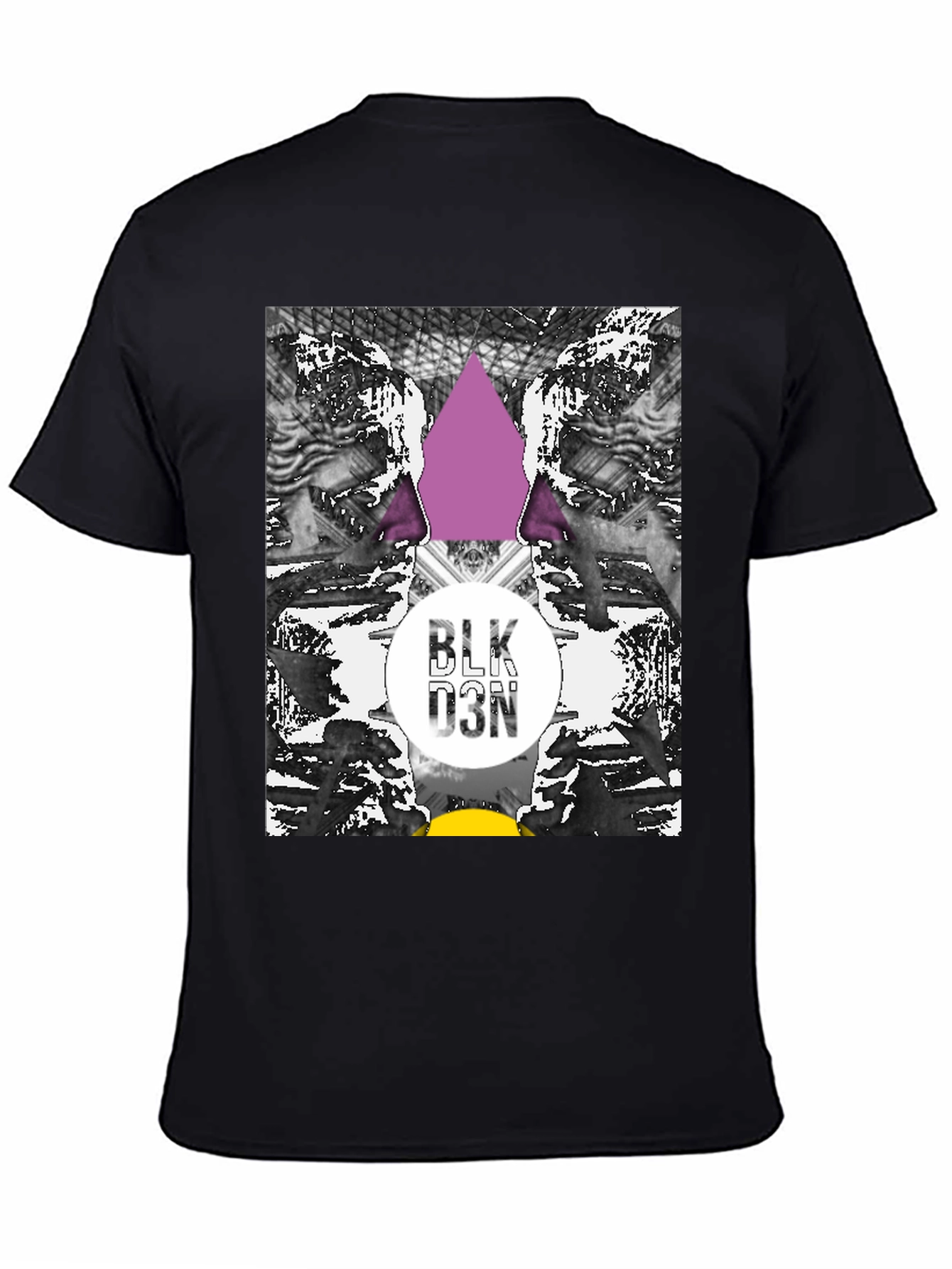 Abstract Graphic Print Black Tee
