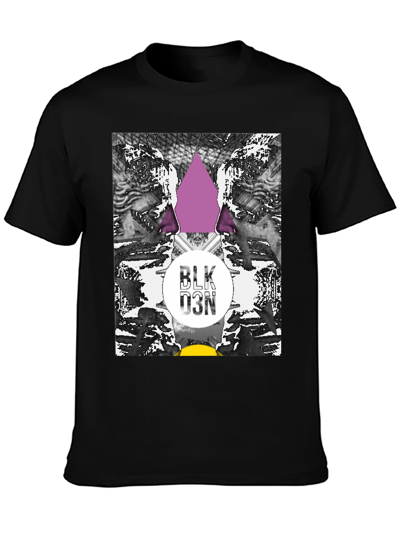 Abstract Graphic Print Black Tee