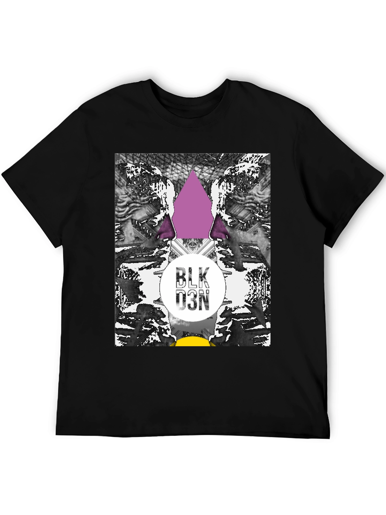 Abstract Graphic Print Black Tee