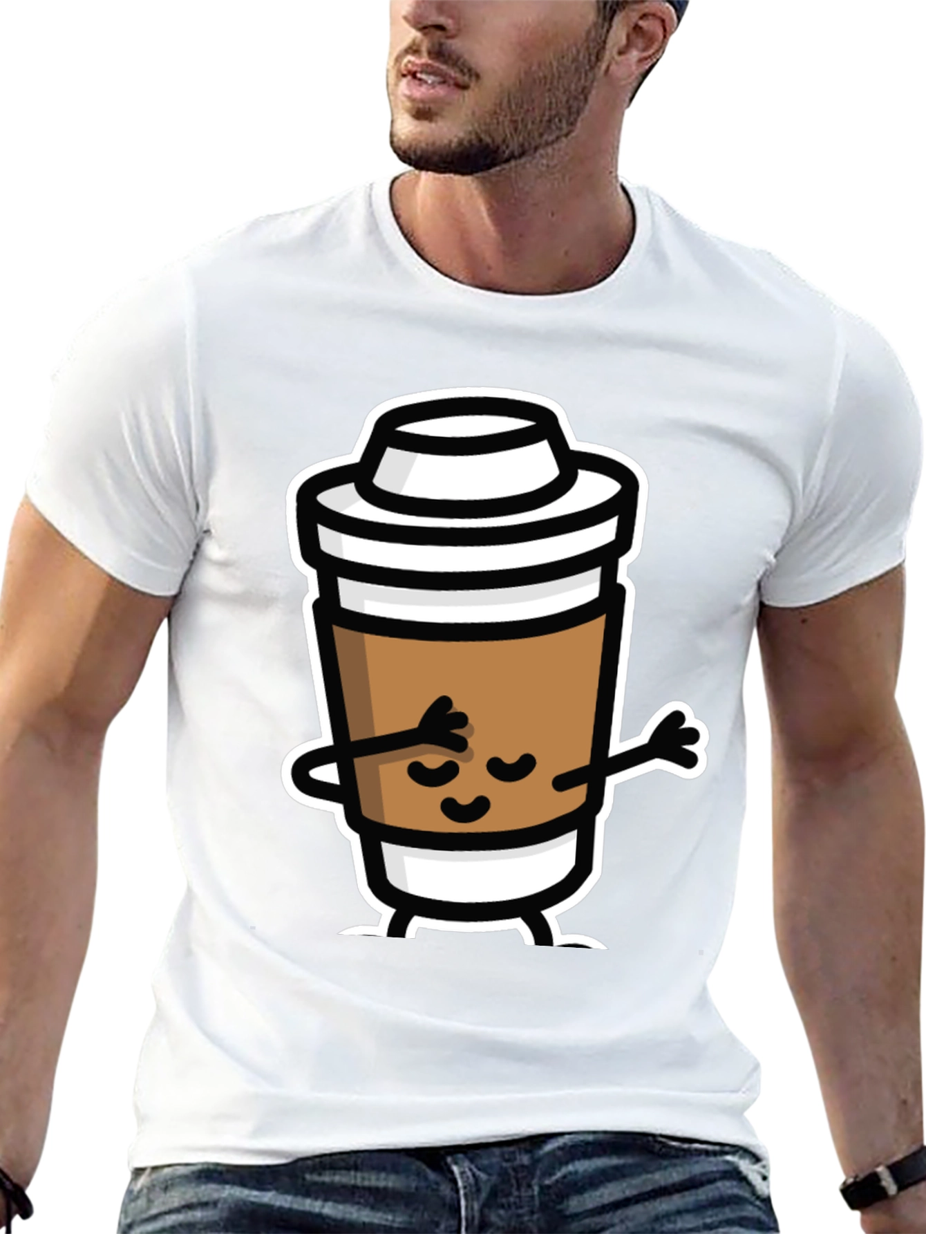 Dabbing Coffee Cup Black T-Shirt