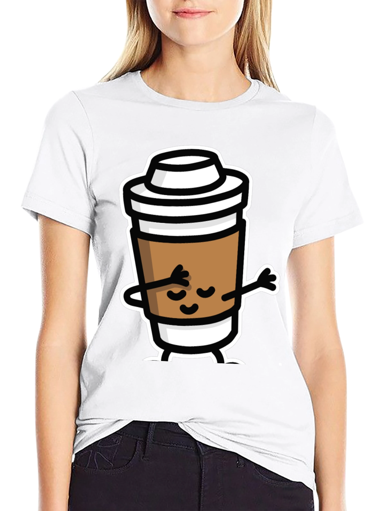 Dabbing Coffee Cup Black T-Shirt