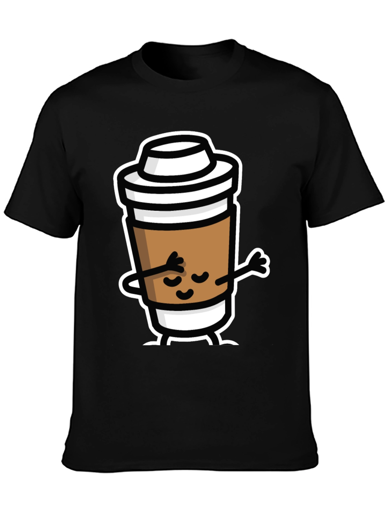 Dabbing Coffee Cup Black T-Shirt