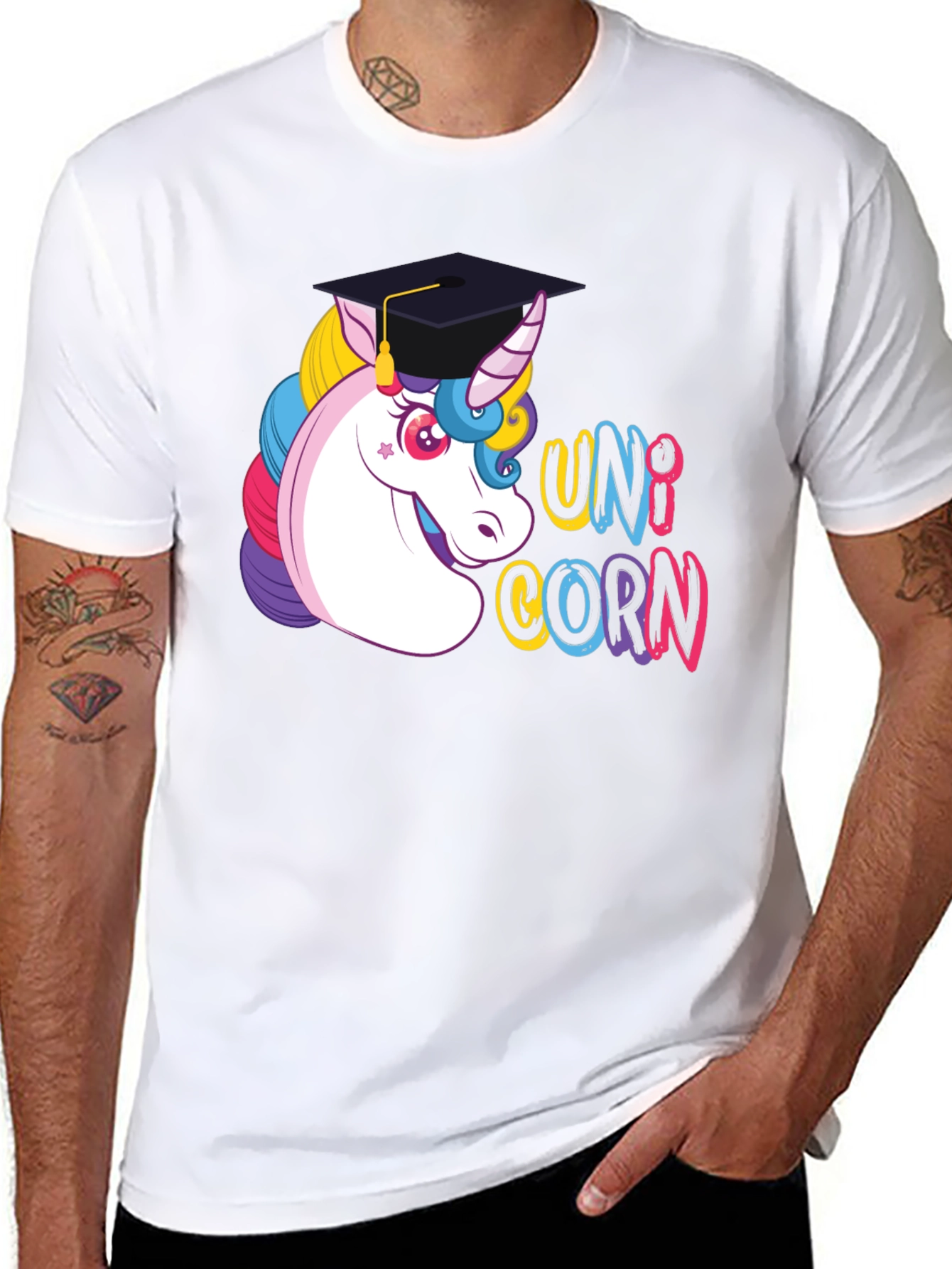 Graduation Unicorn T-Shirt - Black