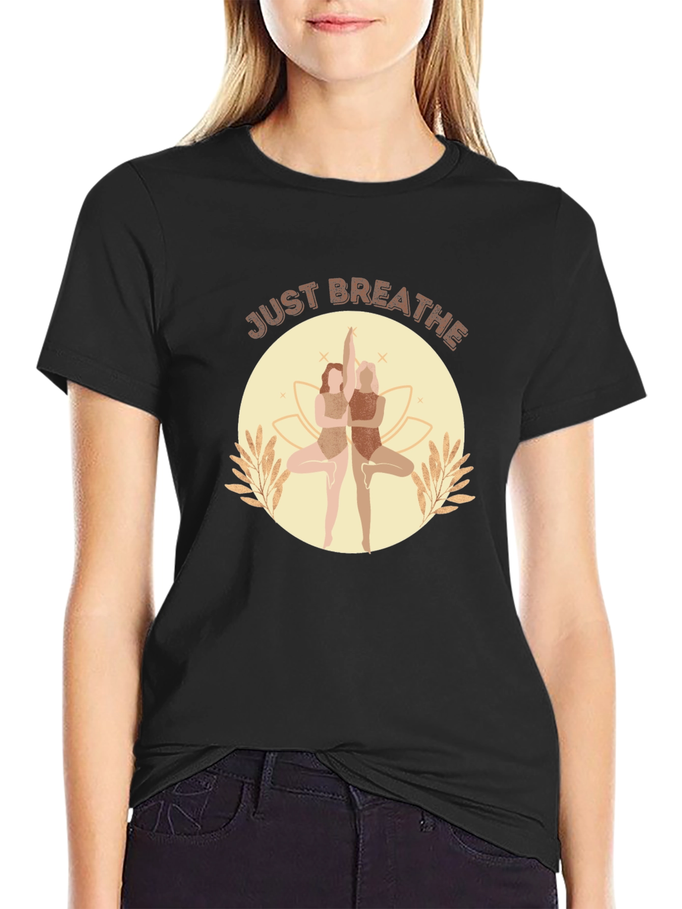Just Breathe Yoga T-Shirt - Black