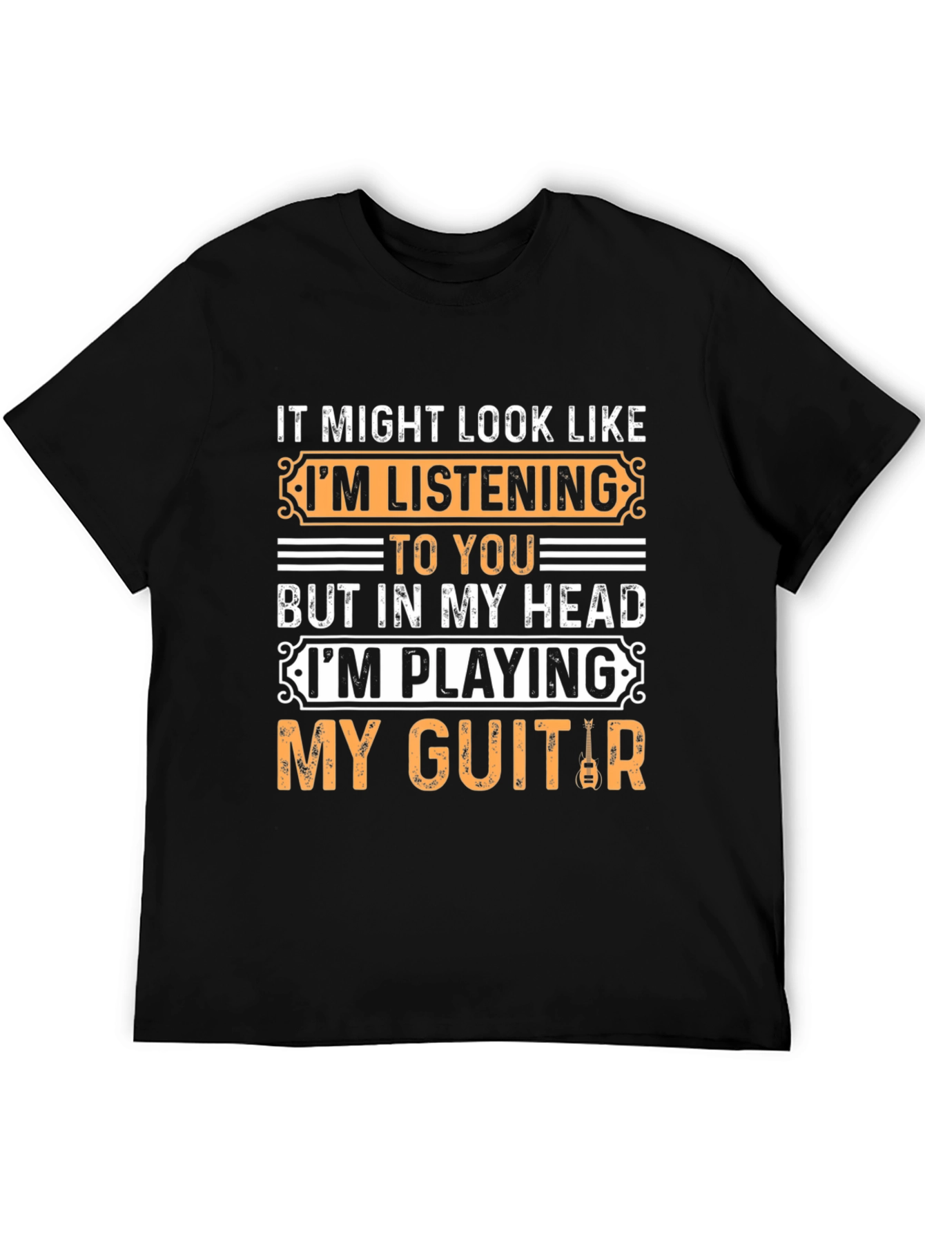 Funny Guitarist T-Shirt - Playing Guitar Design