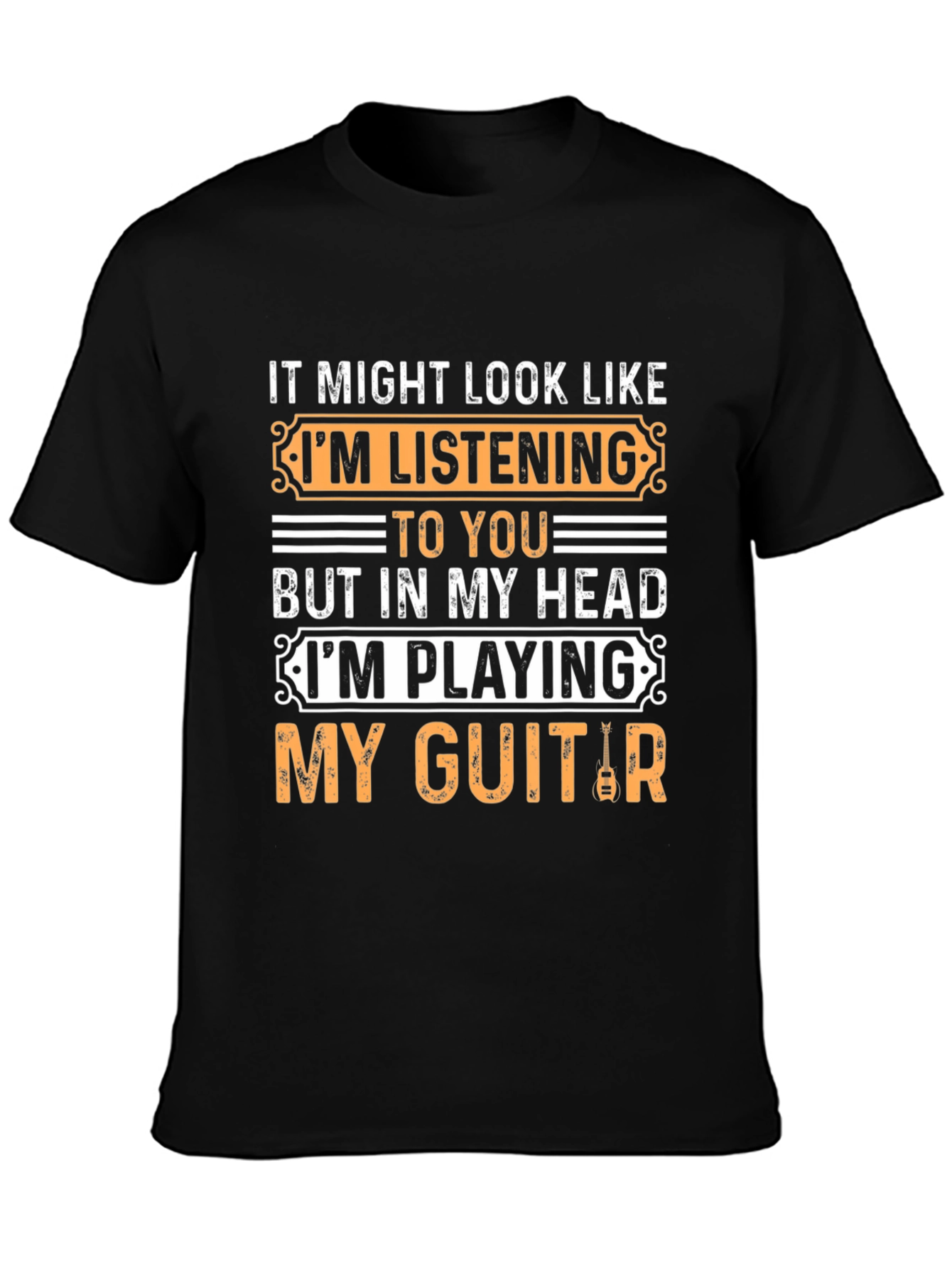 Funny Guitarist T-Shirt - Playing Guitar Design