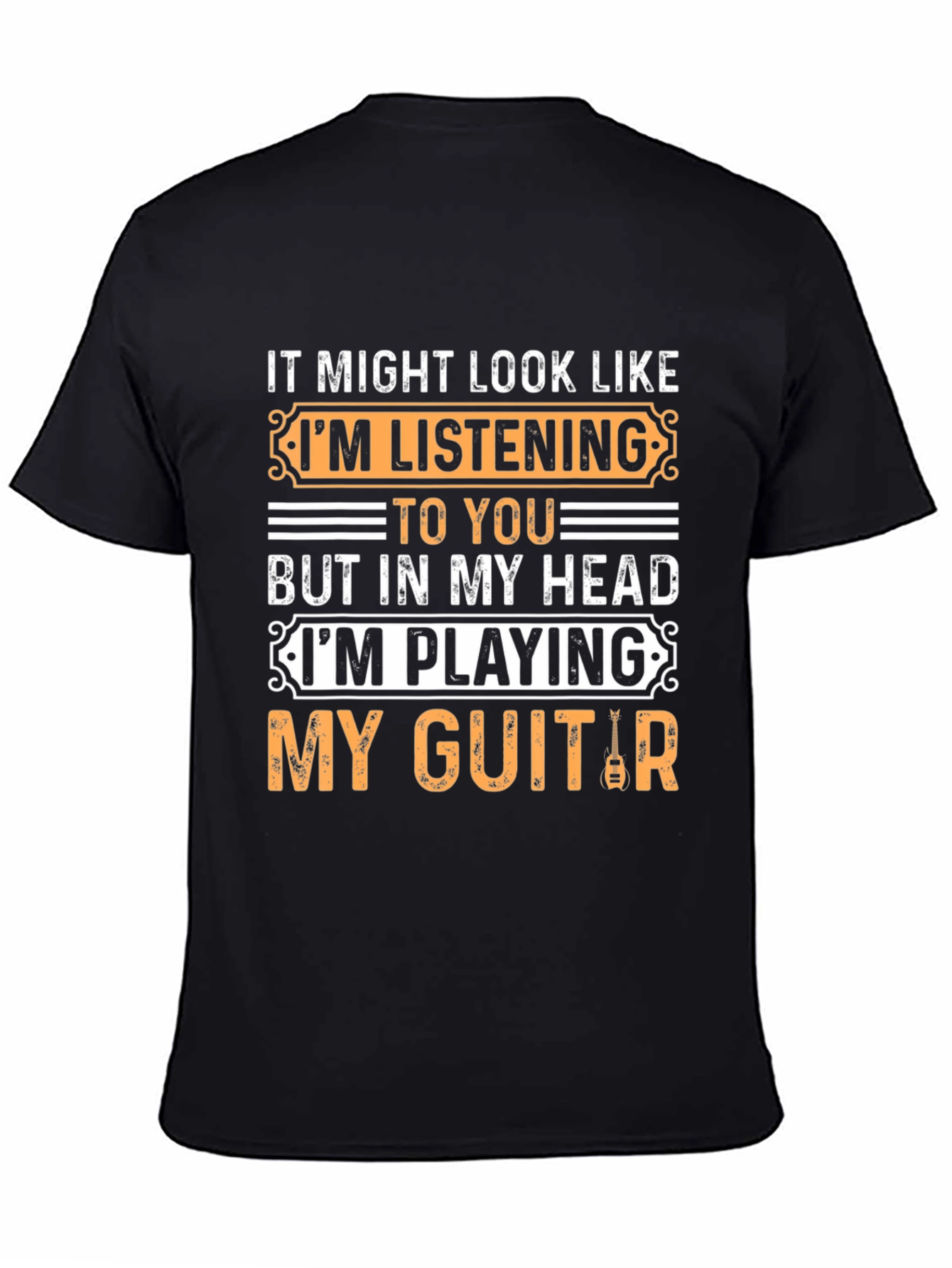 Funny Guitarist T-Shirt - Playing Guitar Design