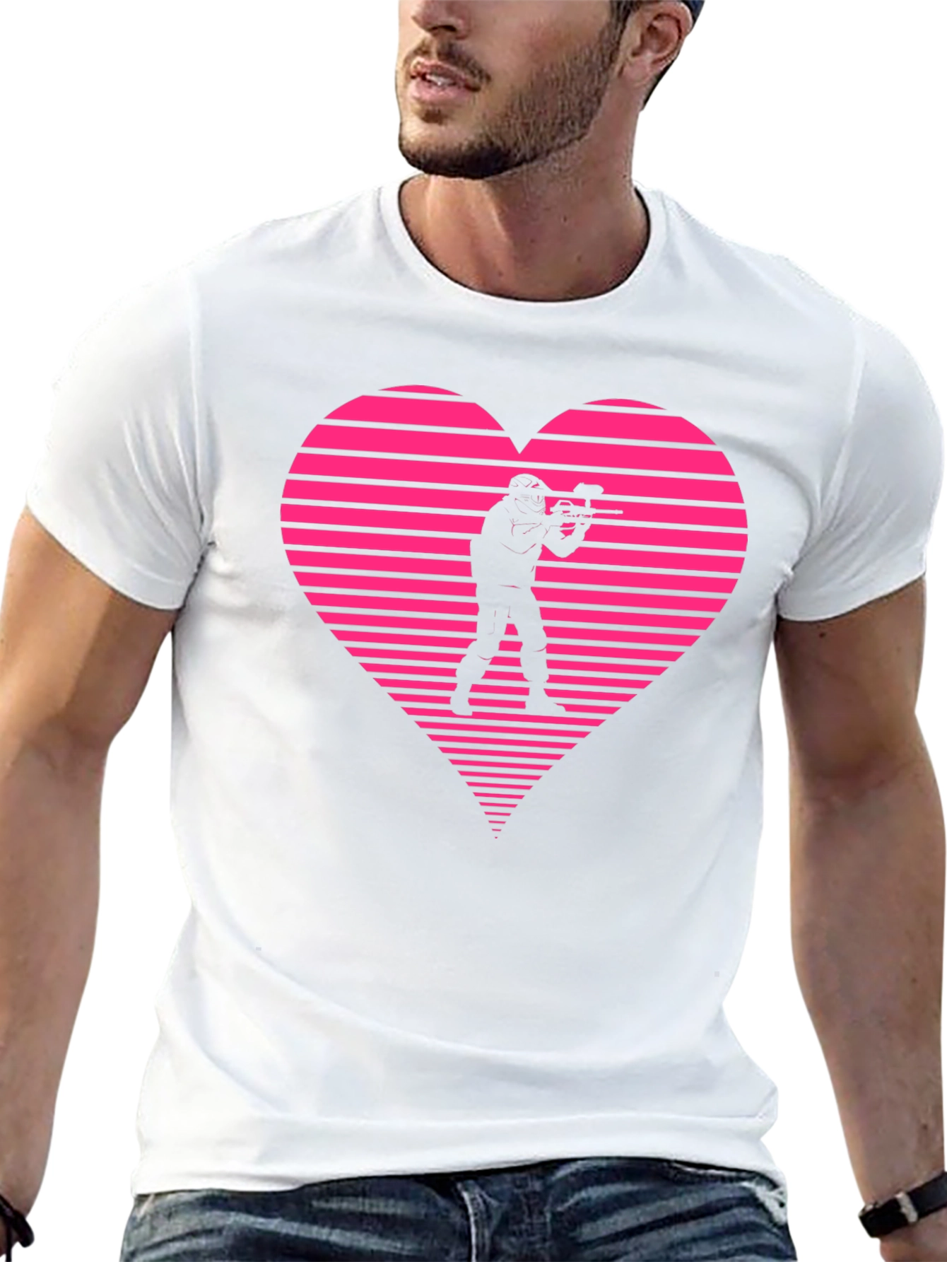 Paintball Heart Graphic T-Shirt - Black