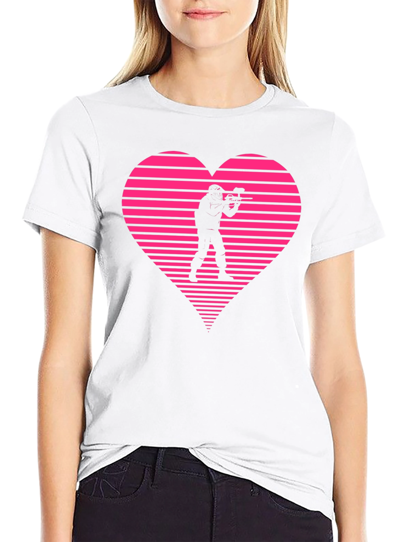 Paintball Heart Graphic T-Shirt - Black