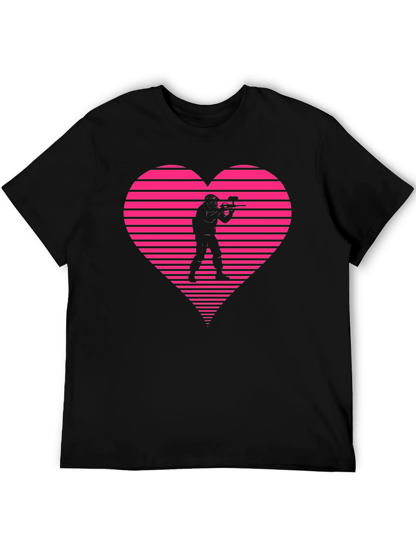 Paintball Heart Graphic T-Shirt - Black