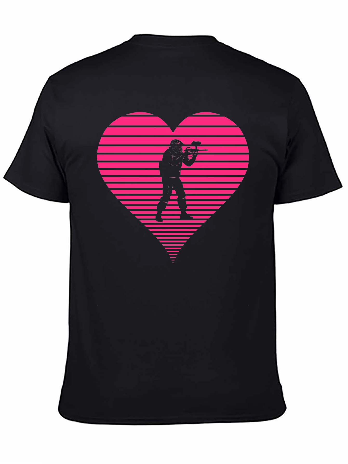 Paintball Heart Graphic T-Shirt - Black