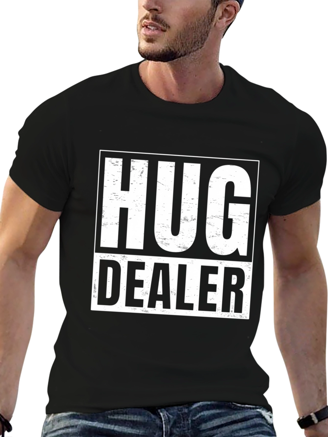 Hug Dealer Graphic T-Shirt - Black Cotton Tee