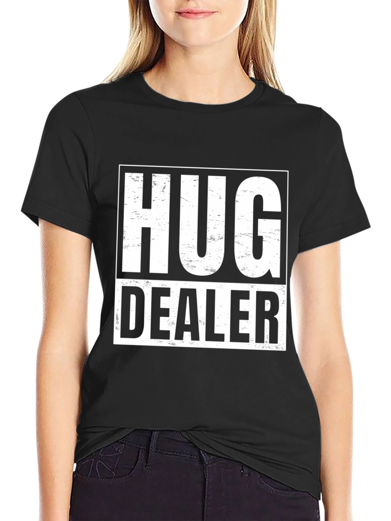 Hug Dealer Graphic T-Shirt - Black Cotton Tee