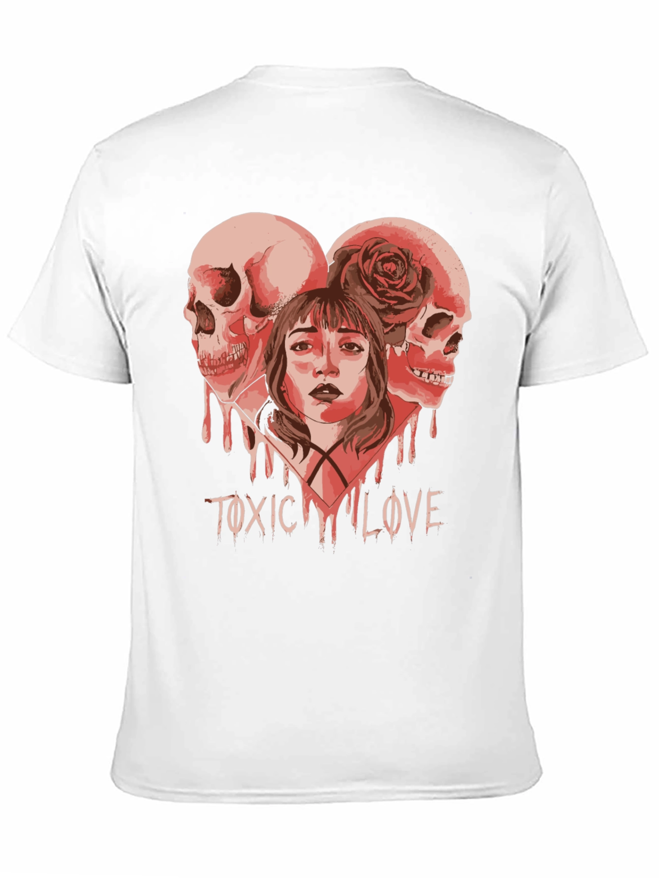 Toxic Love Graphic Tee - Skull Heart Design