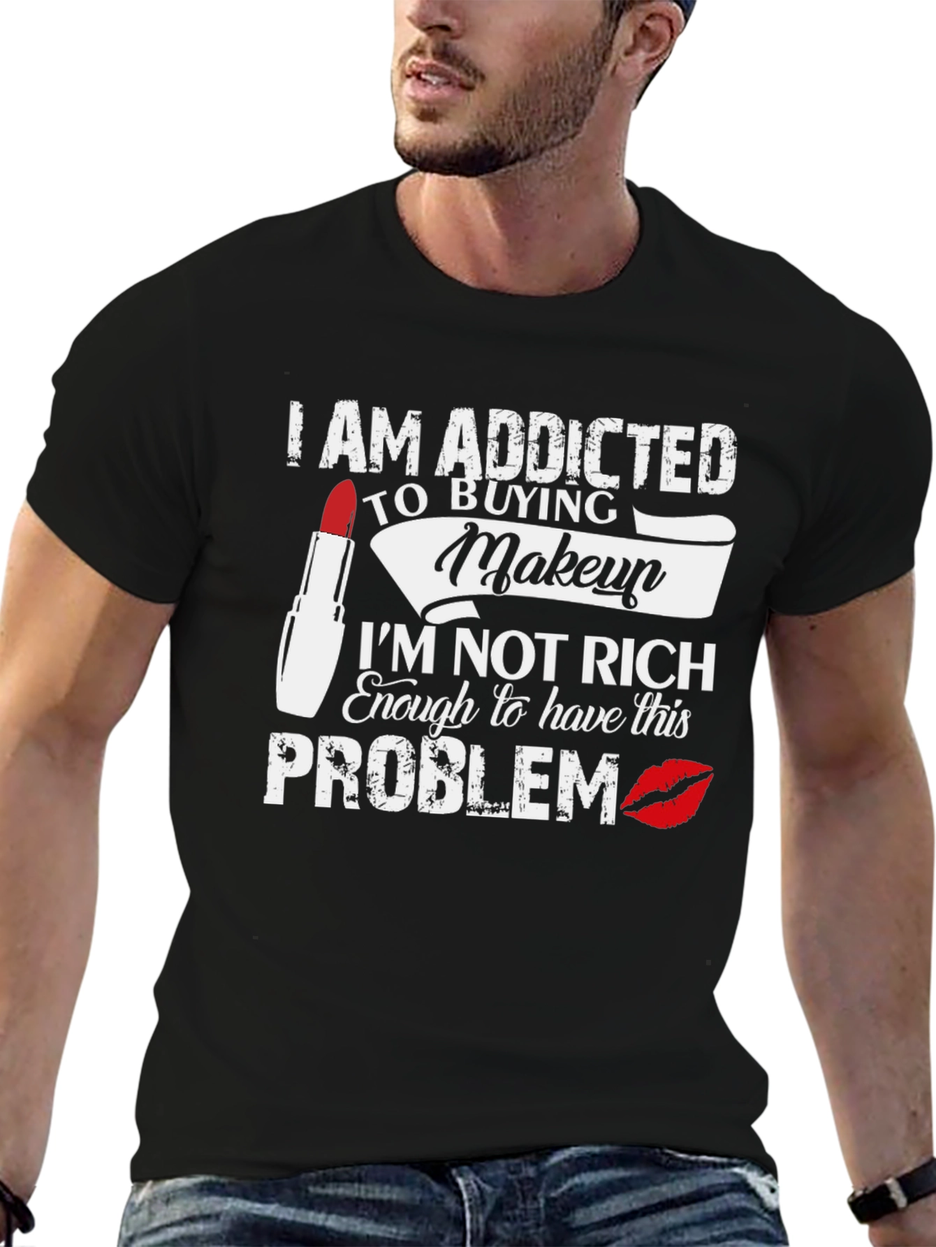 Addicted to Makeup Funny Graphic Tee
