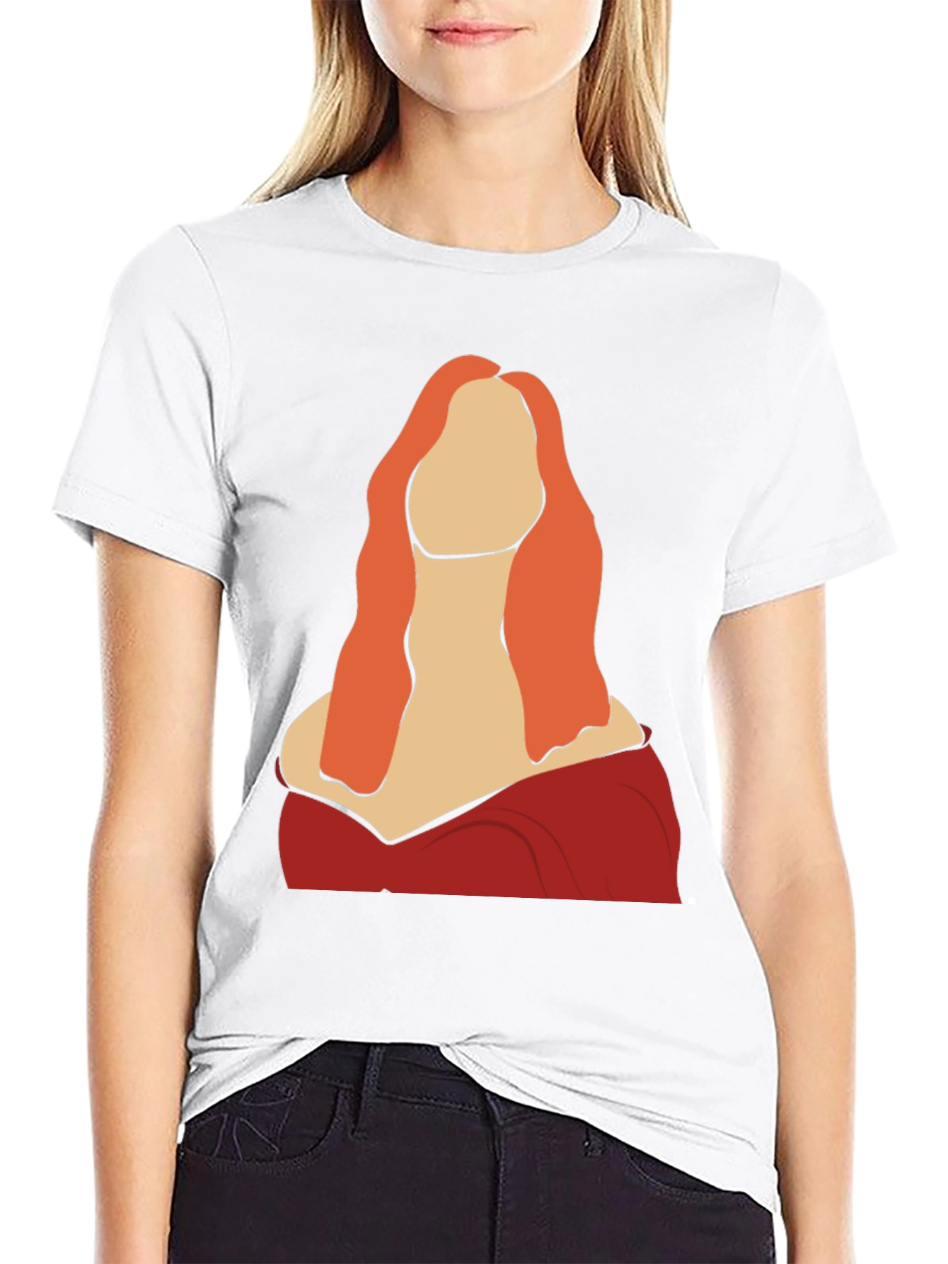 Abstract Woman Graphic Tee - Black
