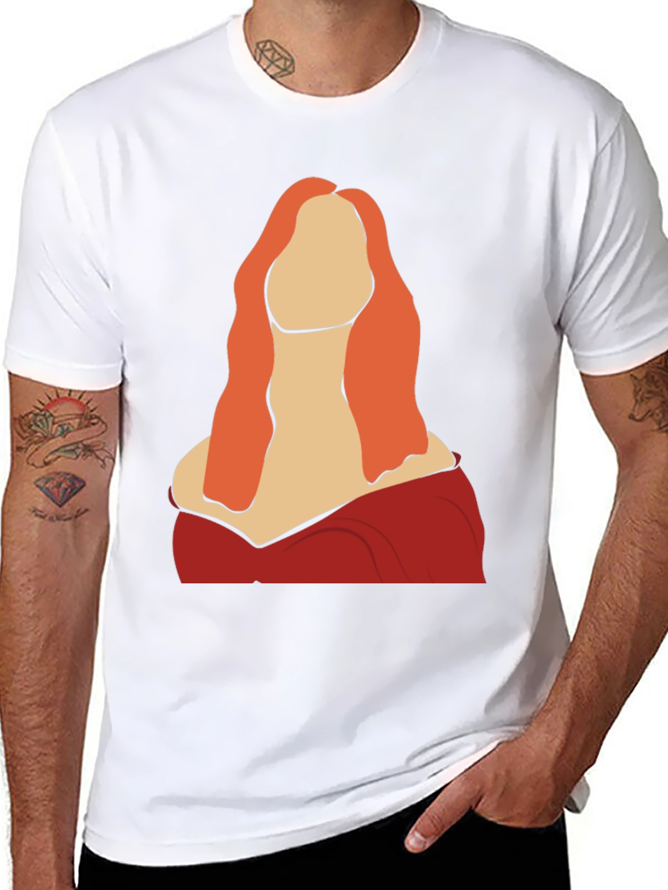 Abstract Woman Graphic Tee - Black