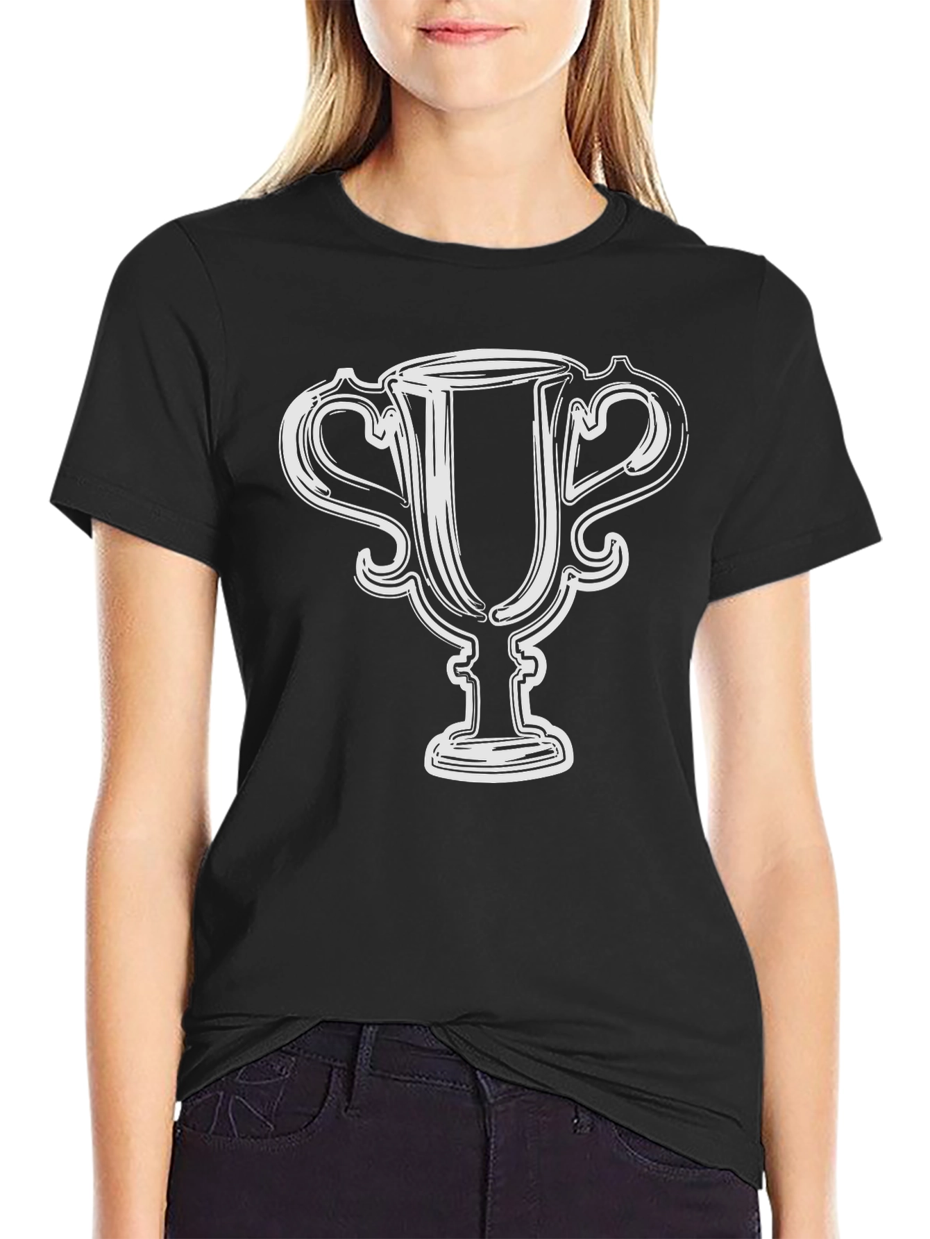 Trophy Graphic Tee - Casual Black T-Shirt