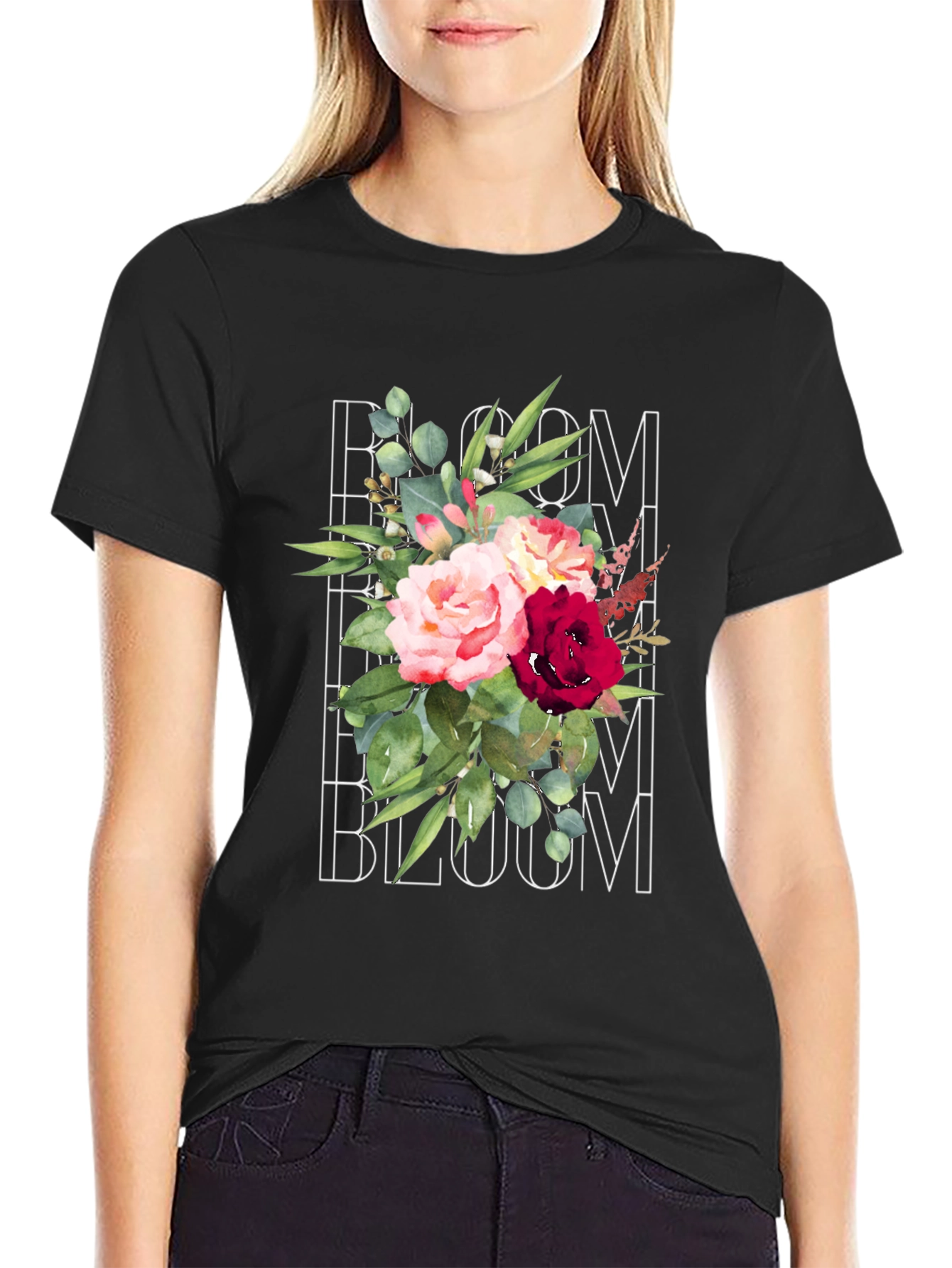 Bloom Floral Graphic T-Shirt - Mens Black Tee