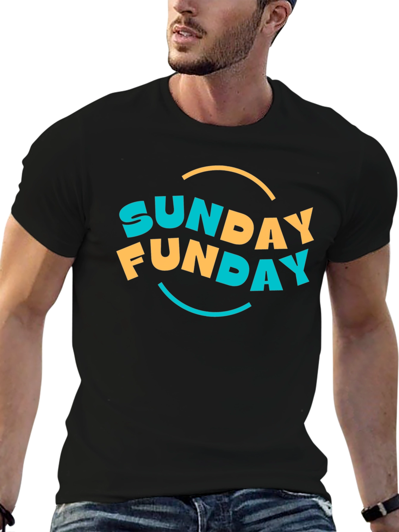 Sunday Funday Graphic Tee - Black Casual T-Shirt