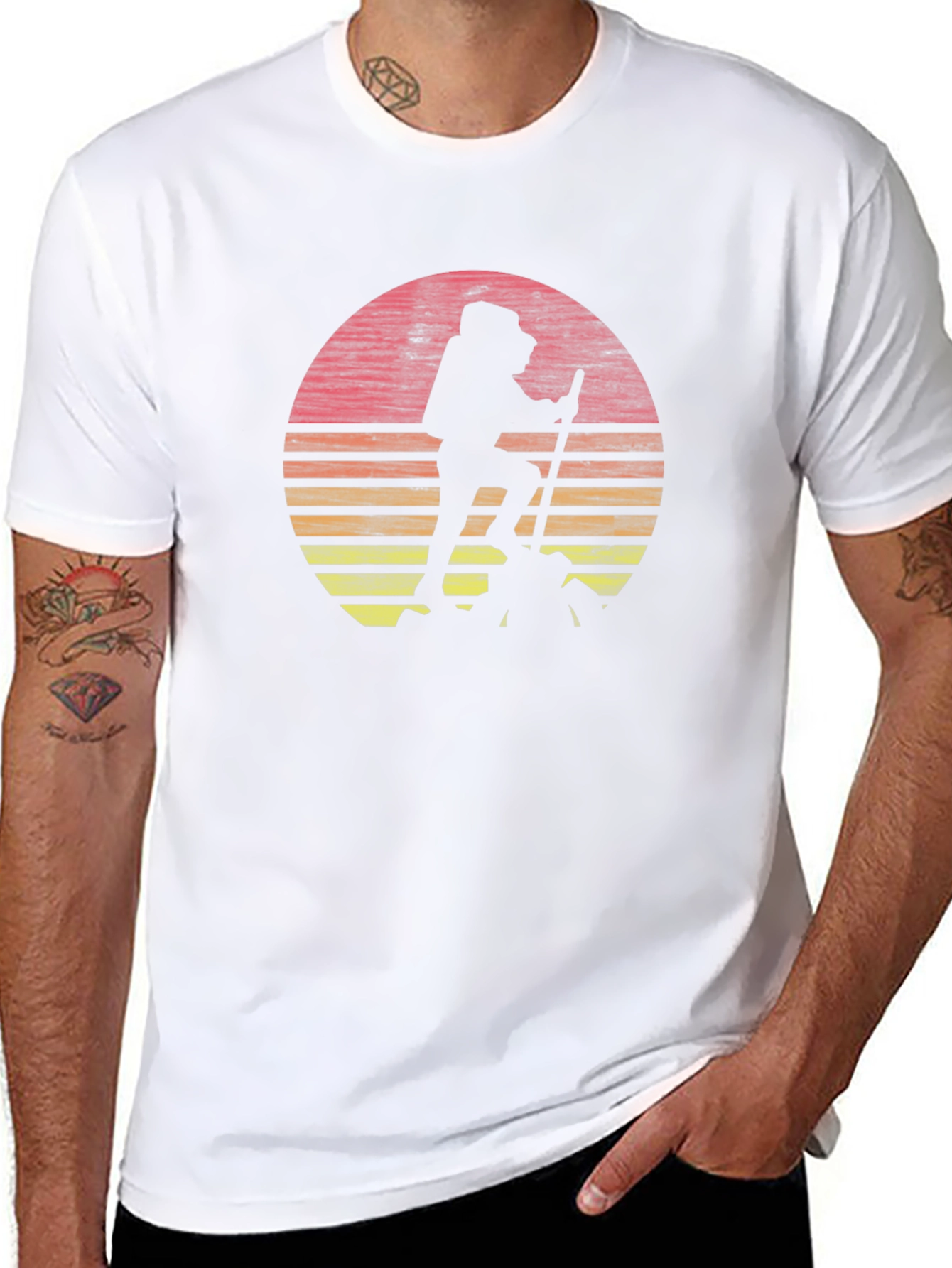 Retro Hiker Graphic Tee - Black