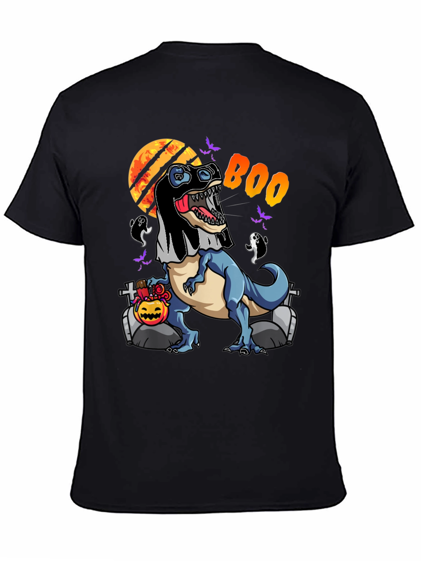 Halloween T-Rex Ghost Costume Graphic Tee