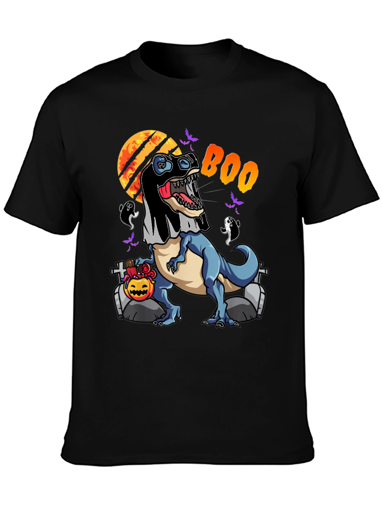 Halloween T-Rex Ghost Costume Graphic Tee
